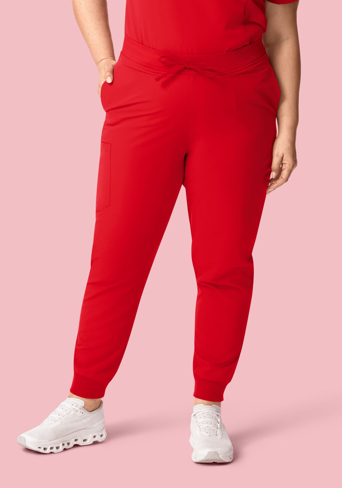 High Waisted Joggers Candy Red