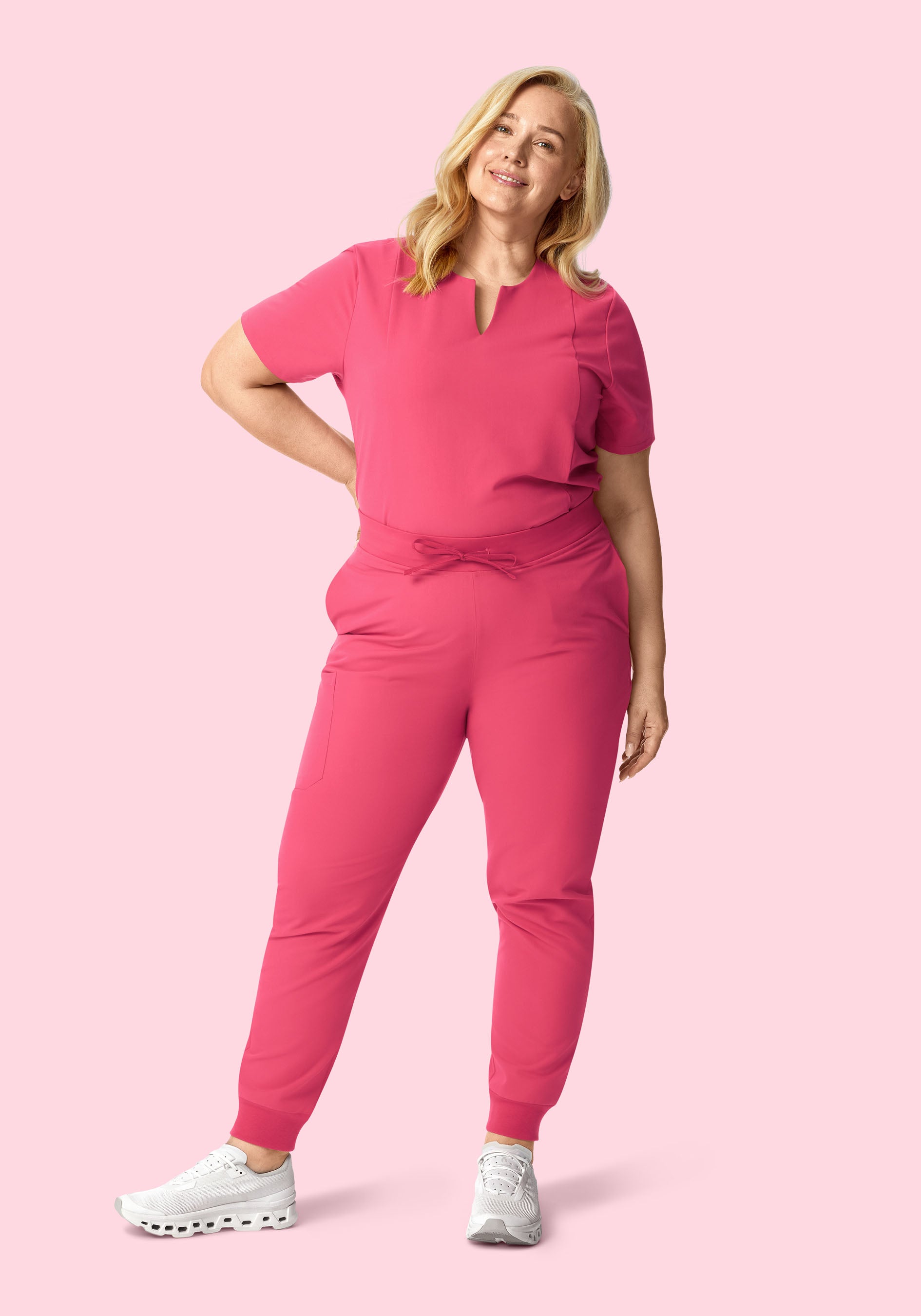 5 Pocket Notch Neck Top Carmine