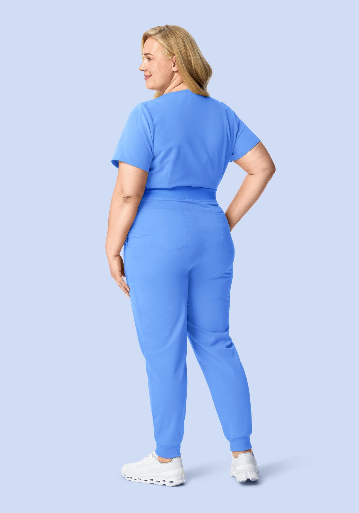 High Waisted Joggers Ceil Blue