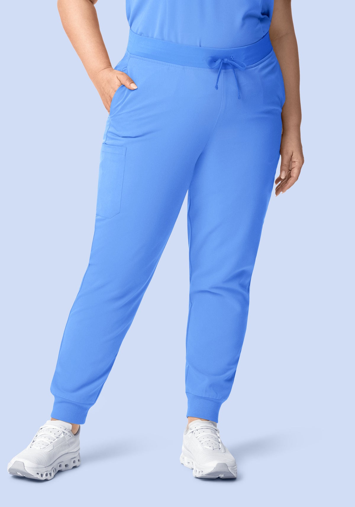 High Waisted Joggers Ceil Blue