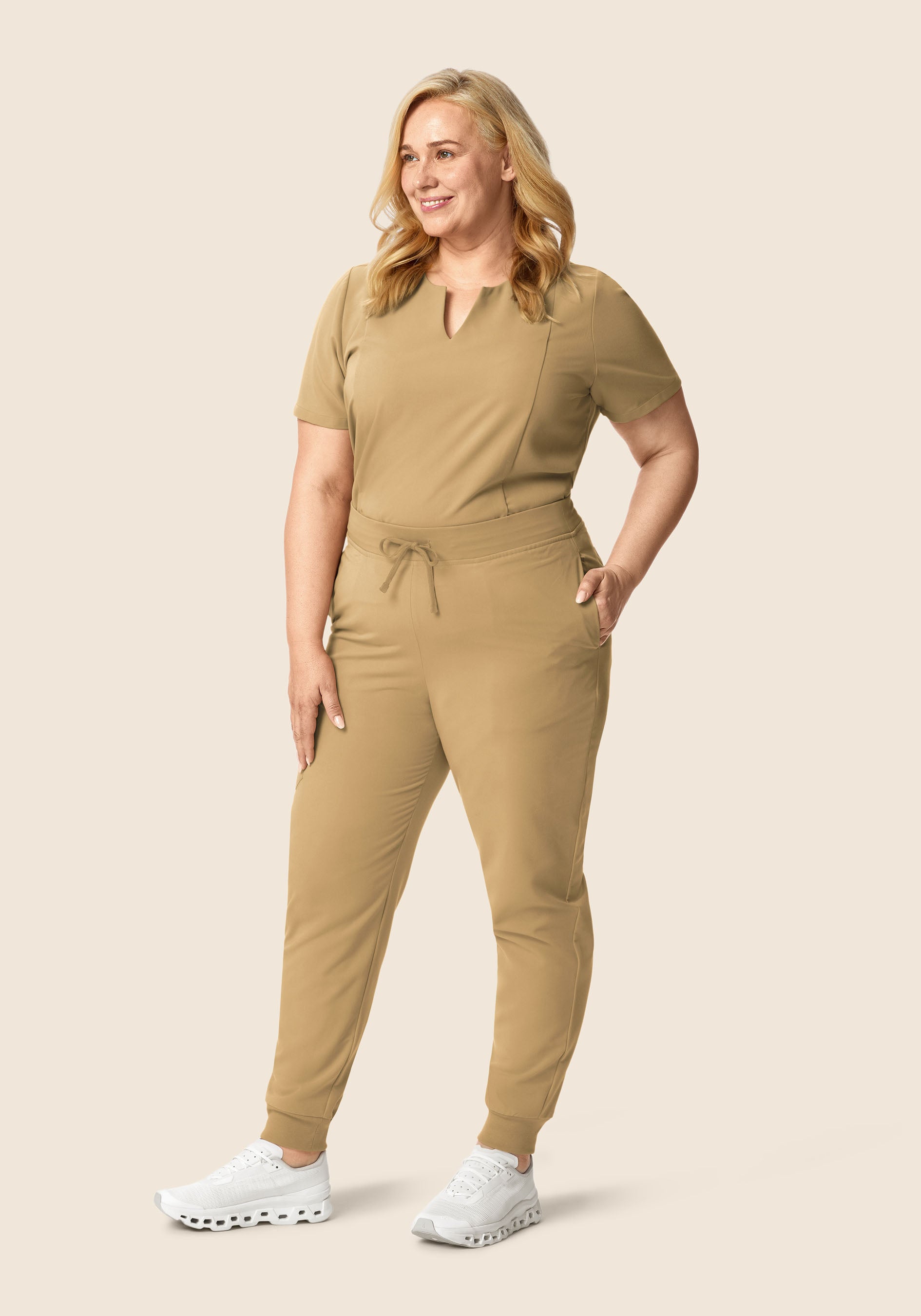 High Waisted Joggers Latte