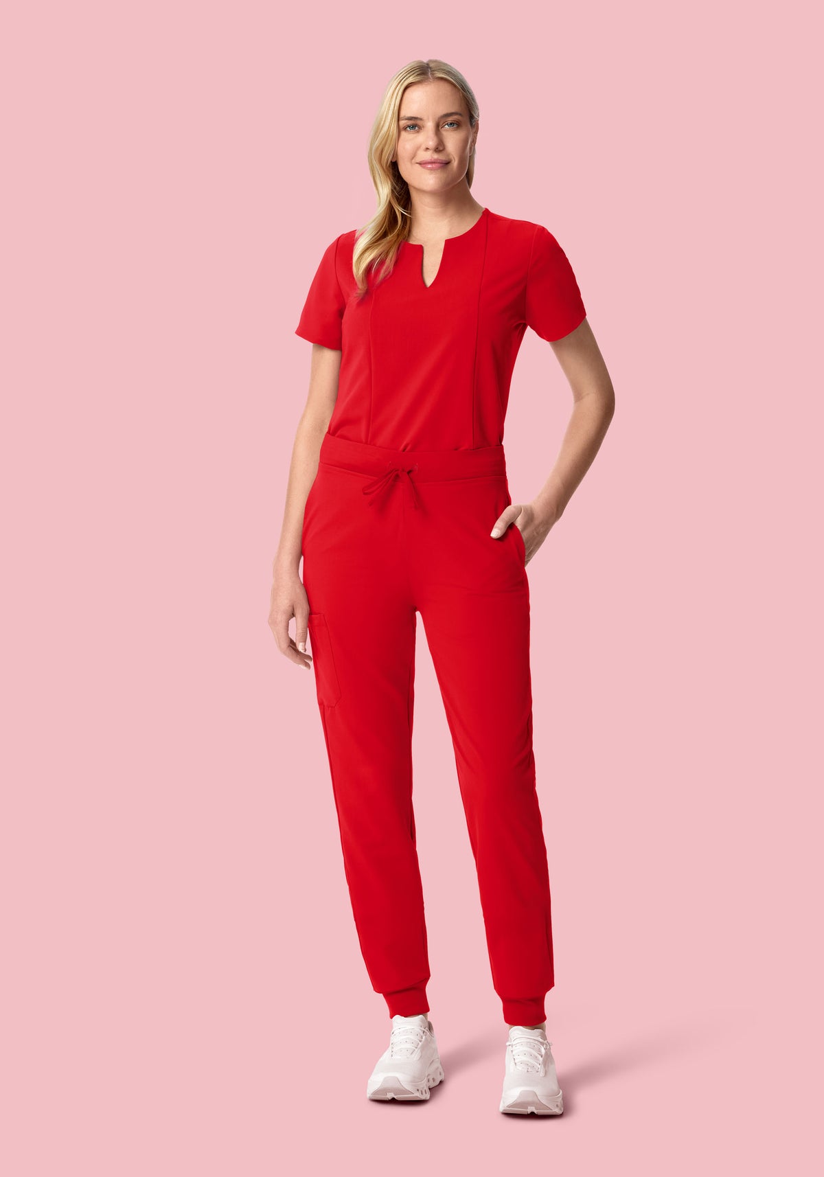 High Waisted Joggers Candy Red