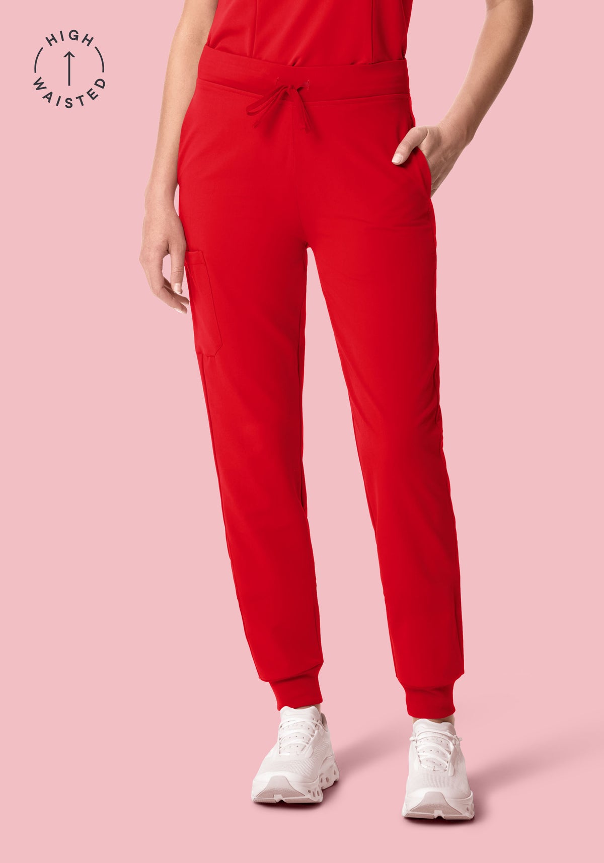 High Waisted Joggers Candy Red