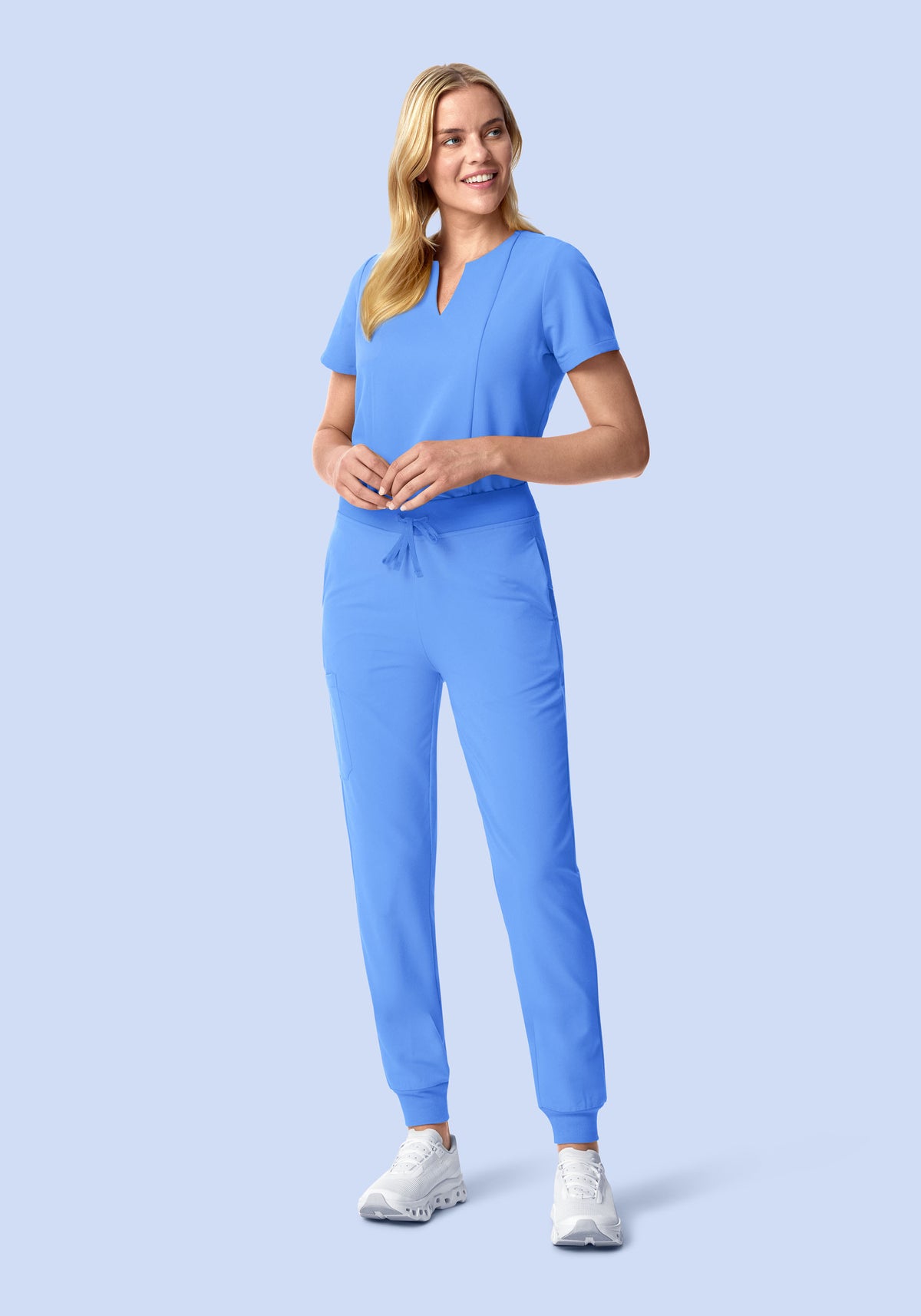 High Waisted Joggers Ceil Blue