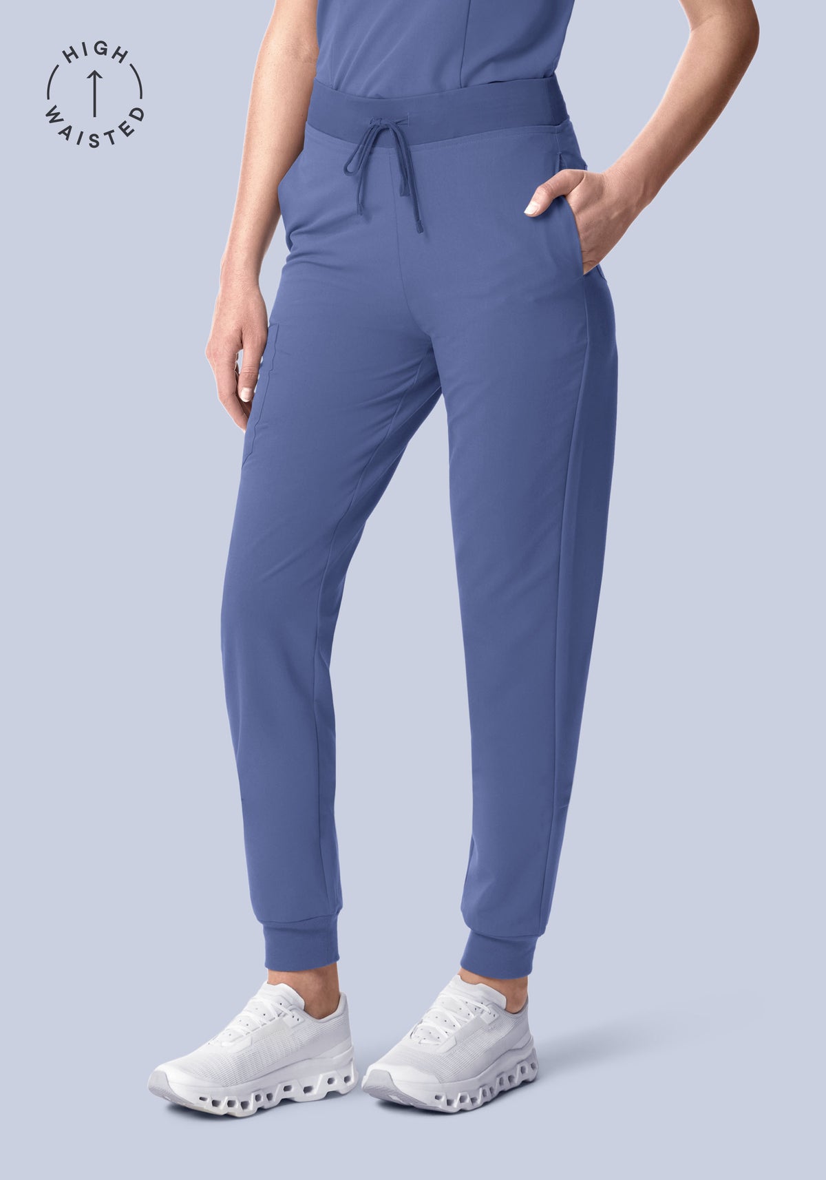 High Waisted Joggers Deep Periwinkle