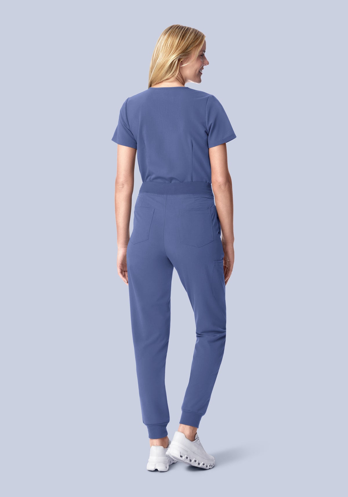 5 Pocket Notch Neck Top Deep Periwinkle