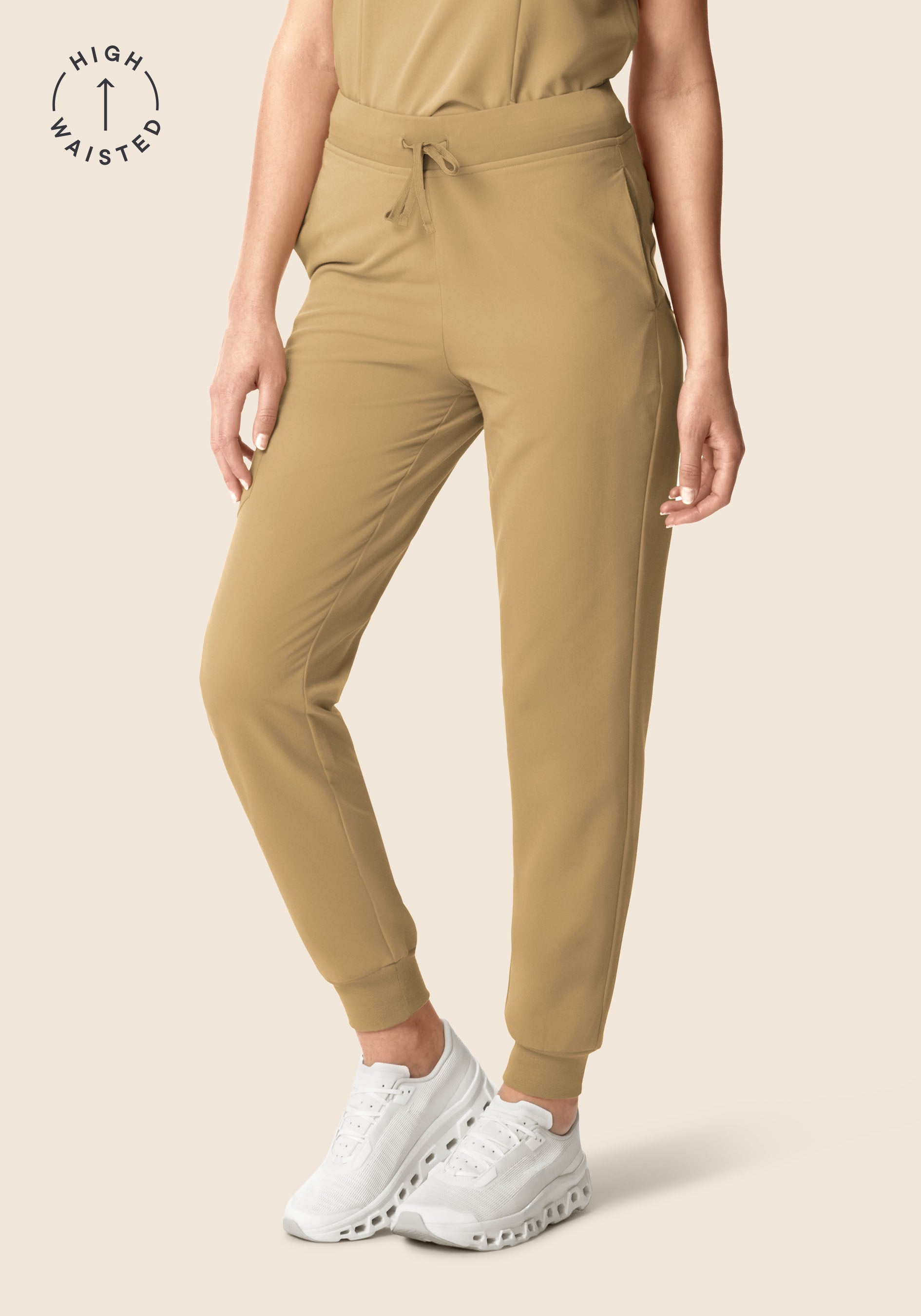 High Waisted Joggers Latte