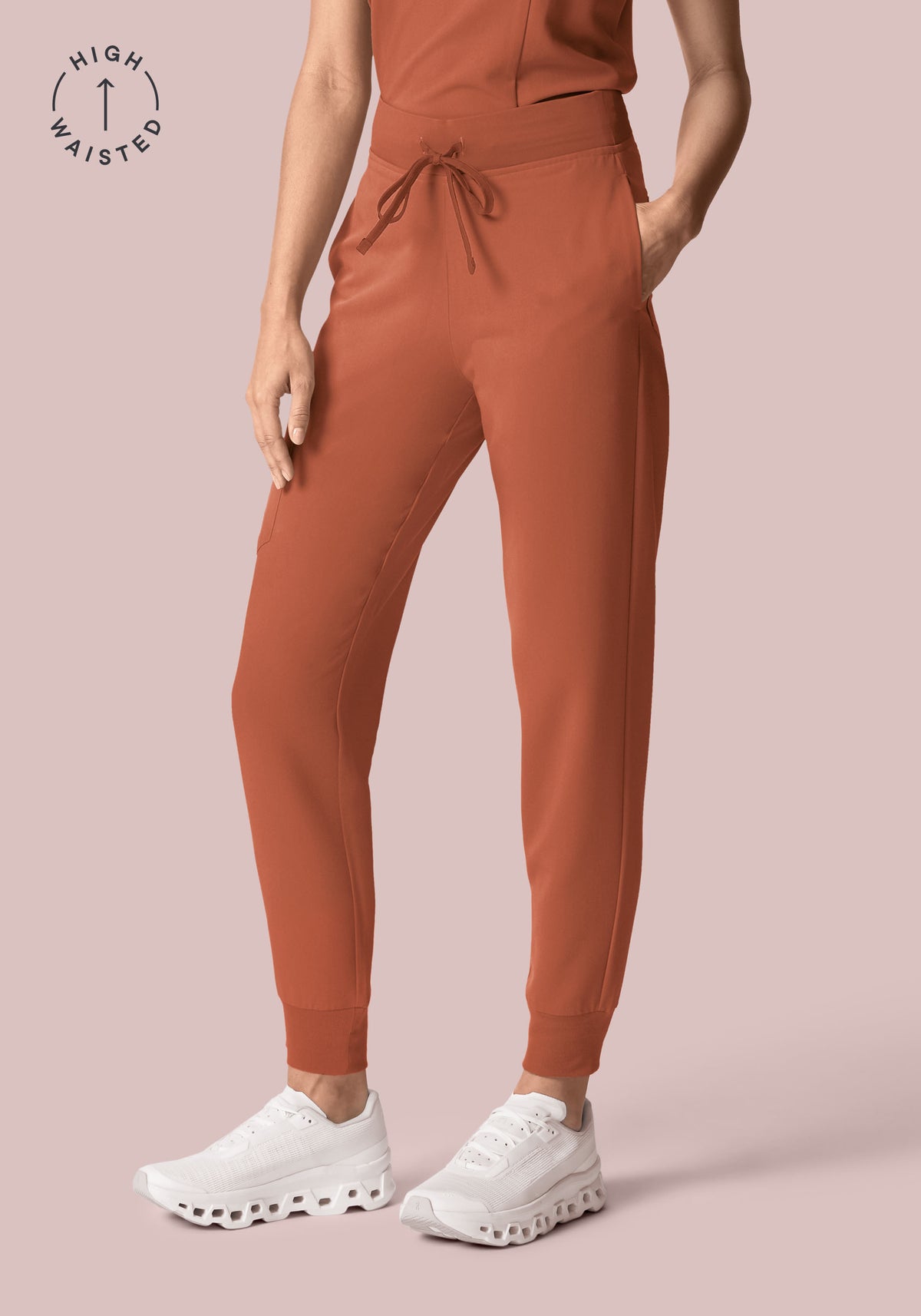 High Waisted Joggers Chestnut
