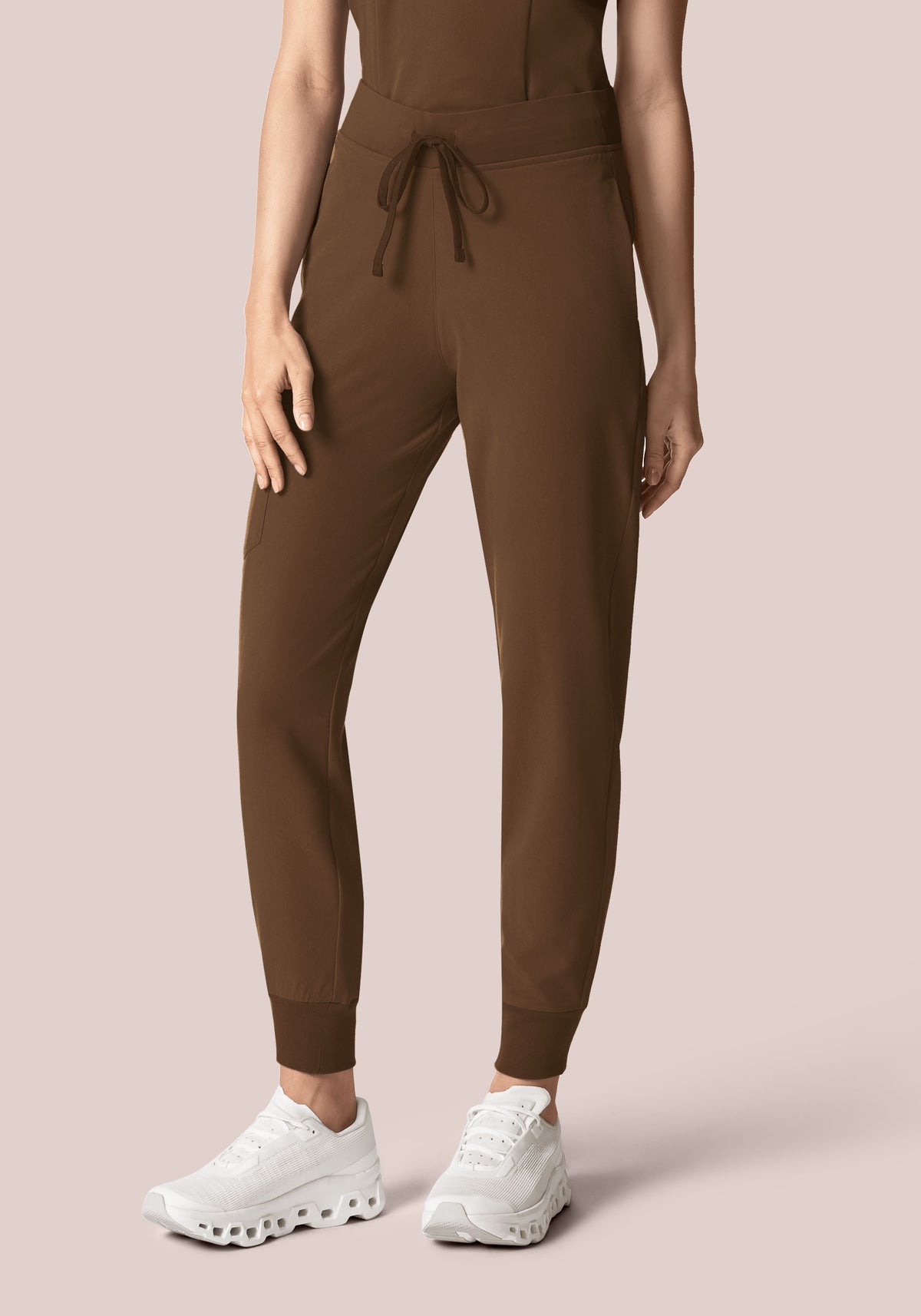 High Waisted Joggers Chocolate Brown