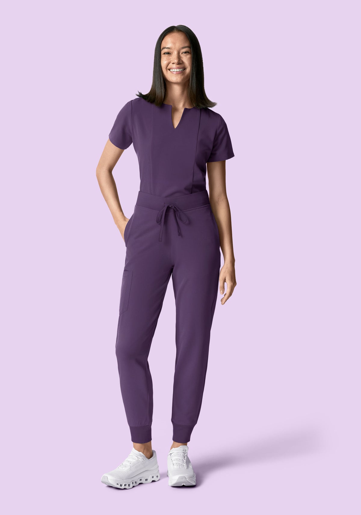 5 Pocket Notch Neck Top Dewberry