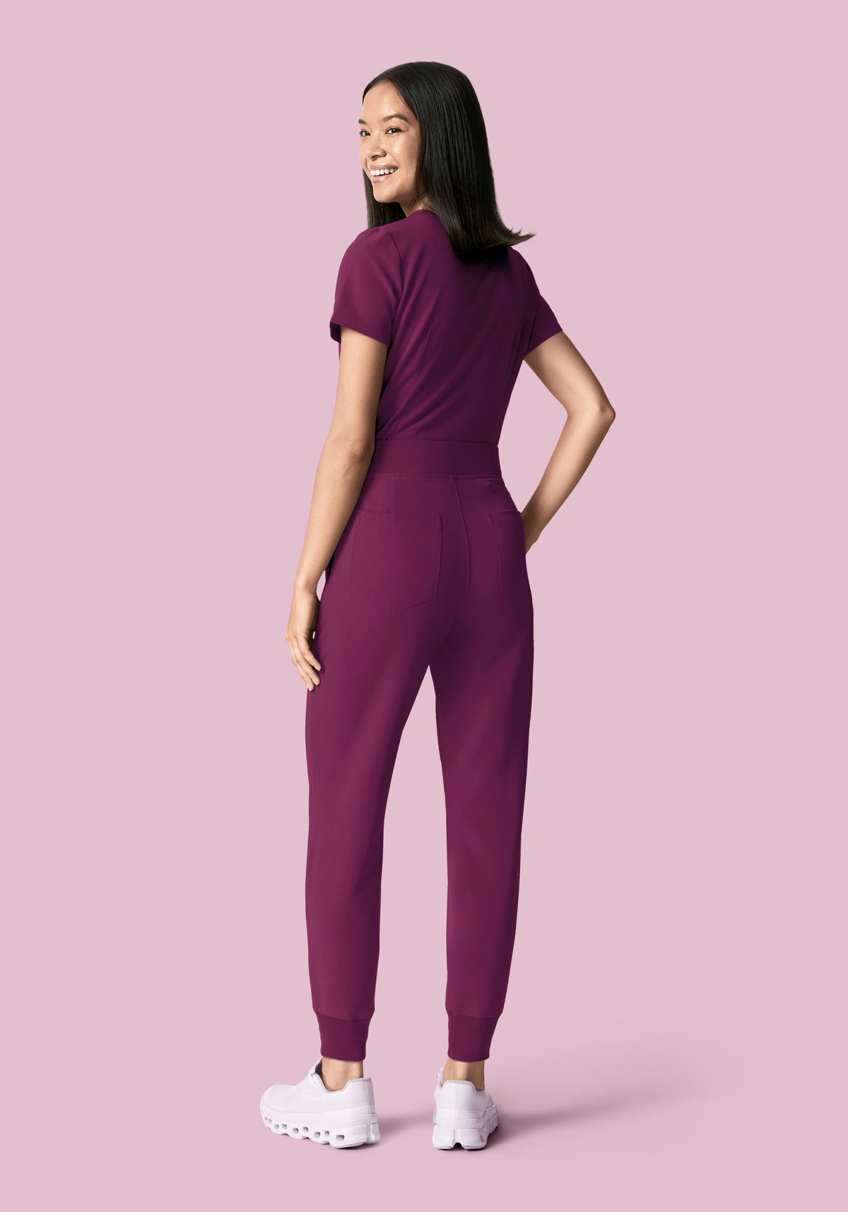 High Waisted Joggers Plum