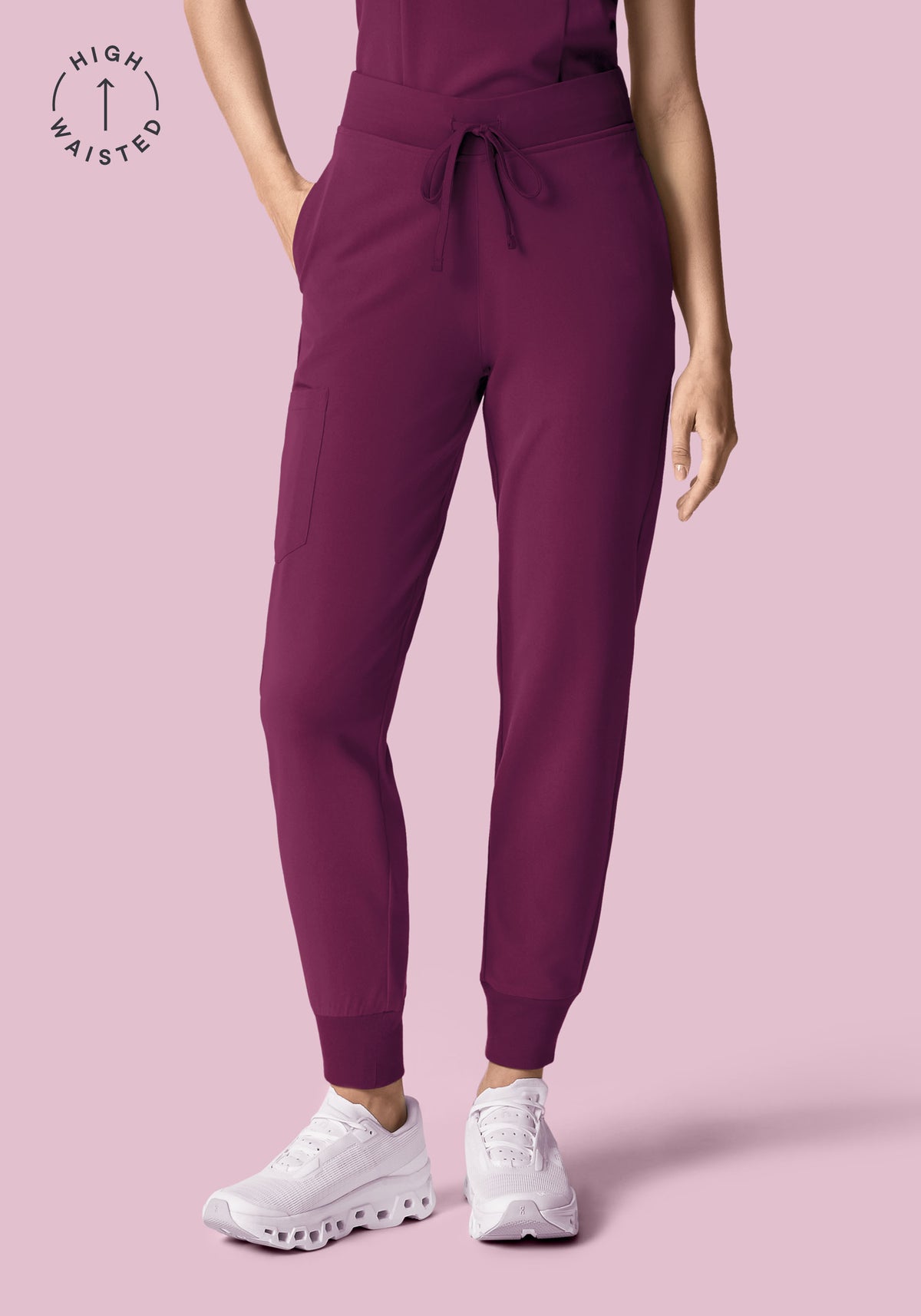 High Waisted Joggers Plum