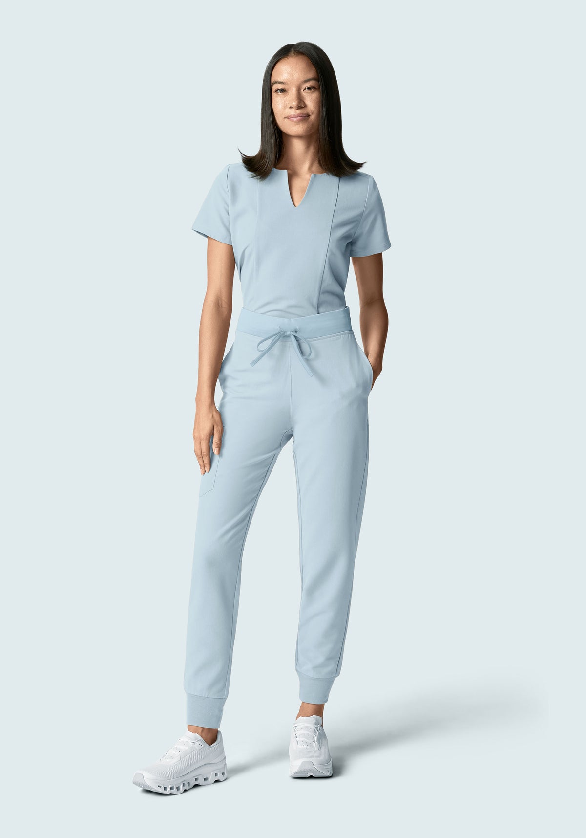 High Waisted Joggers Powder Blue