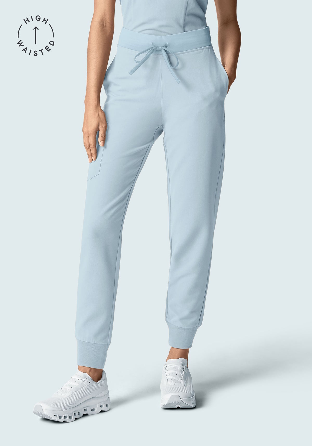 High Waisted Joggers Powder Blue