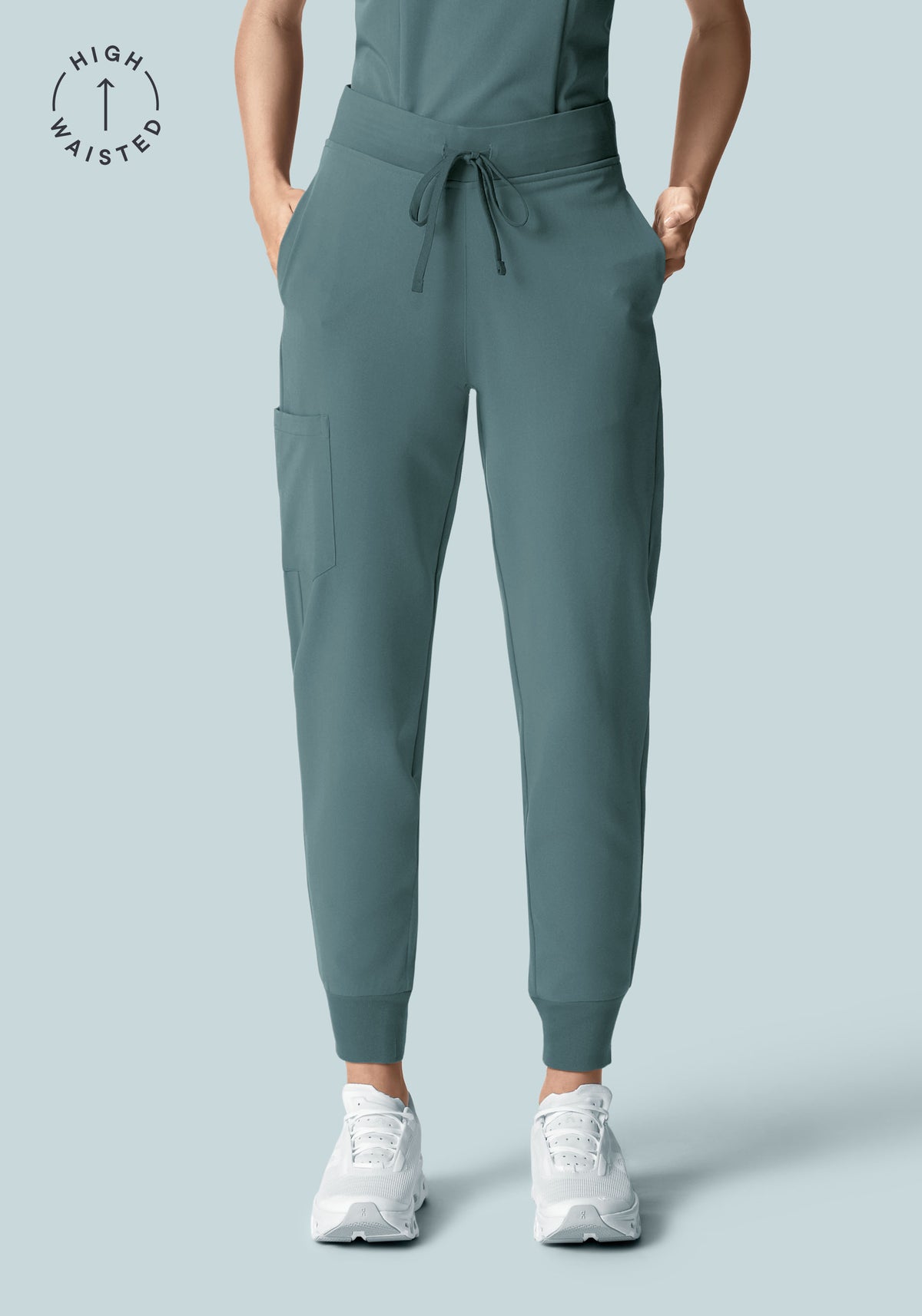 High Waisted Joggers Stormy Sky