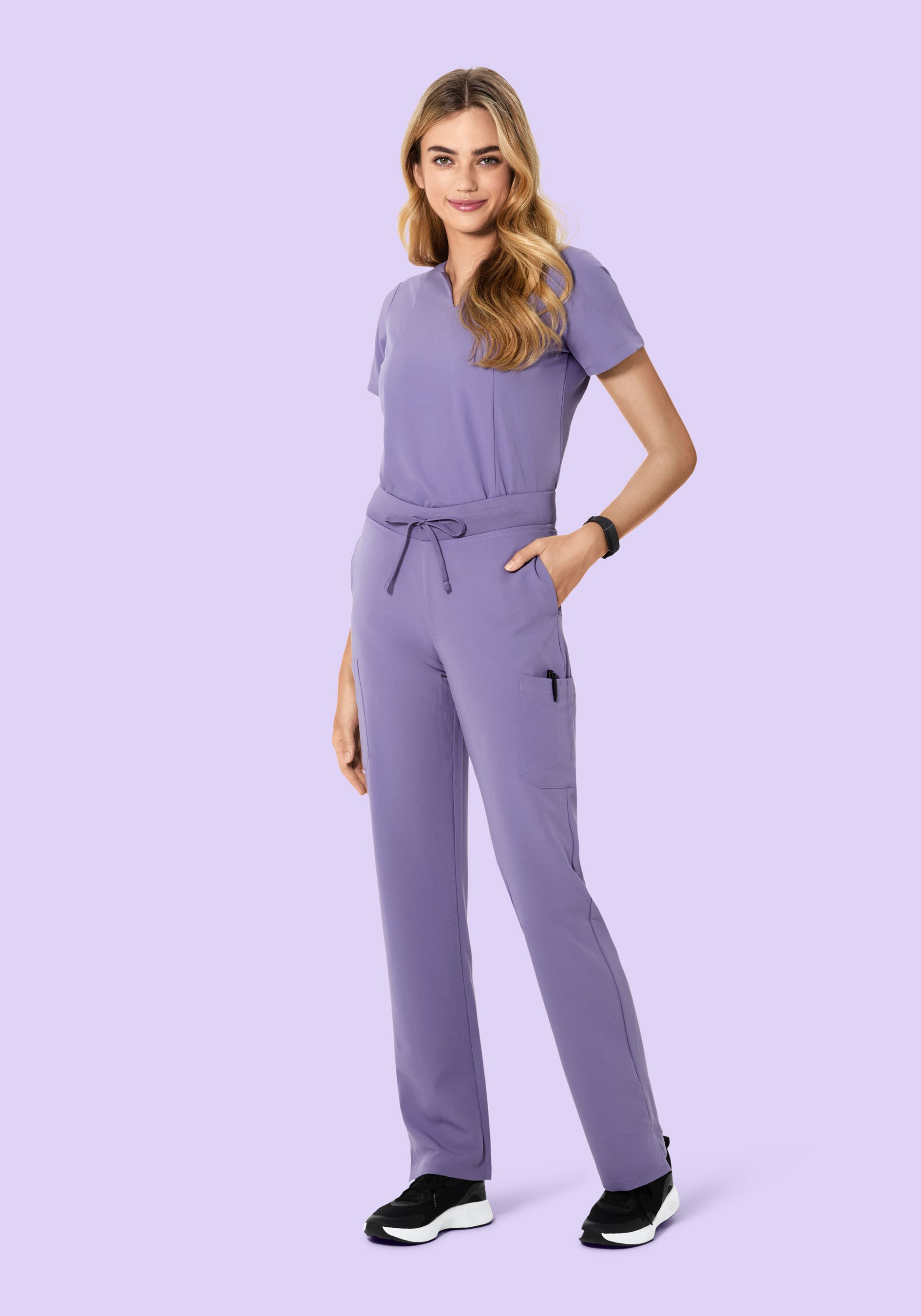 5 Pocket Notch Neck Top Hyacinth