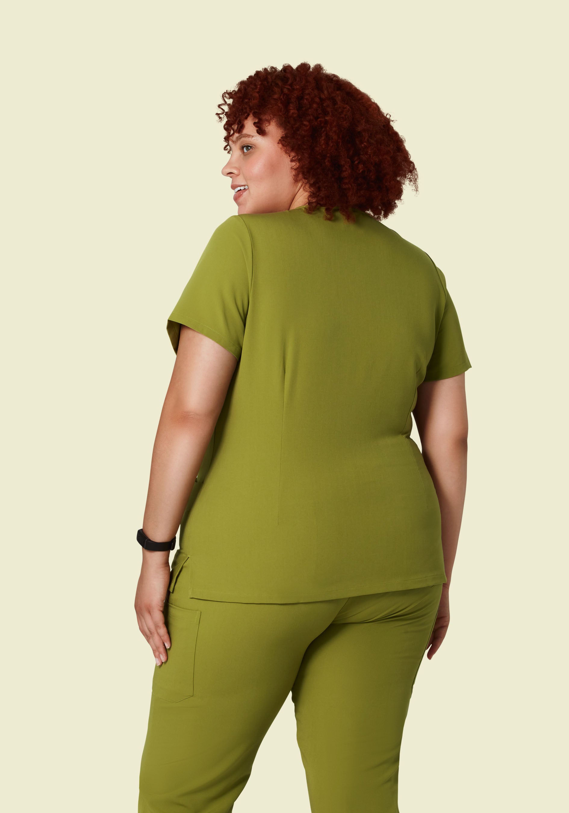 5 Pocket Notch Neck Top Avocado