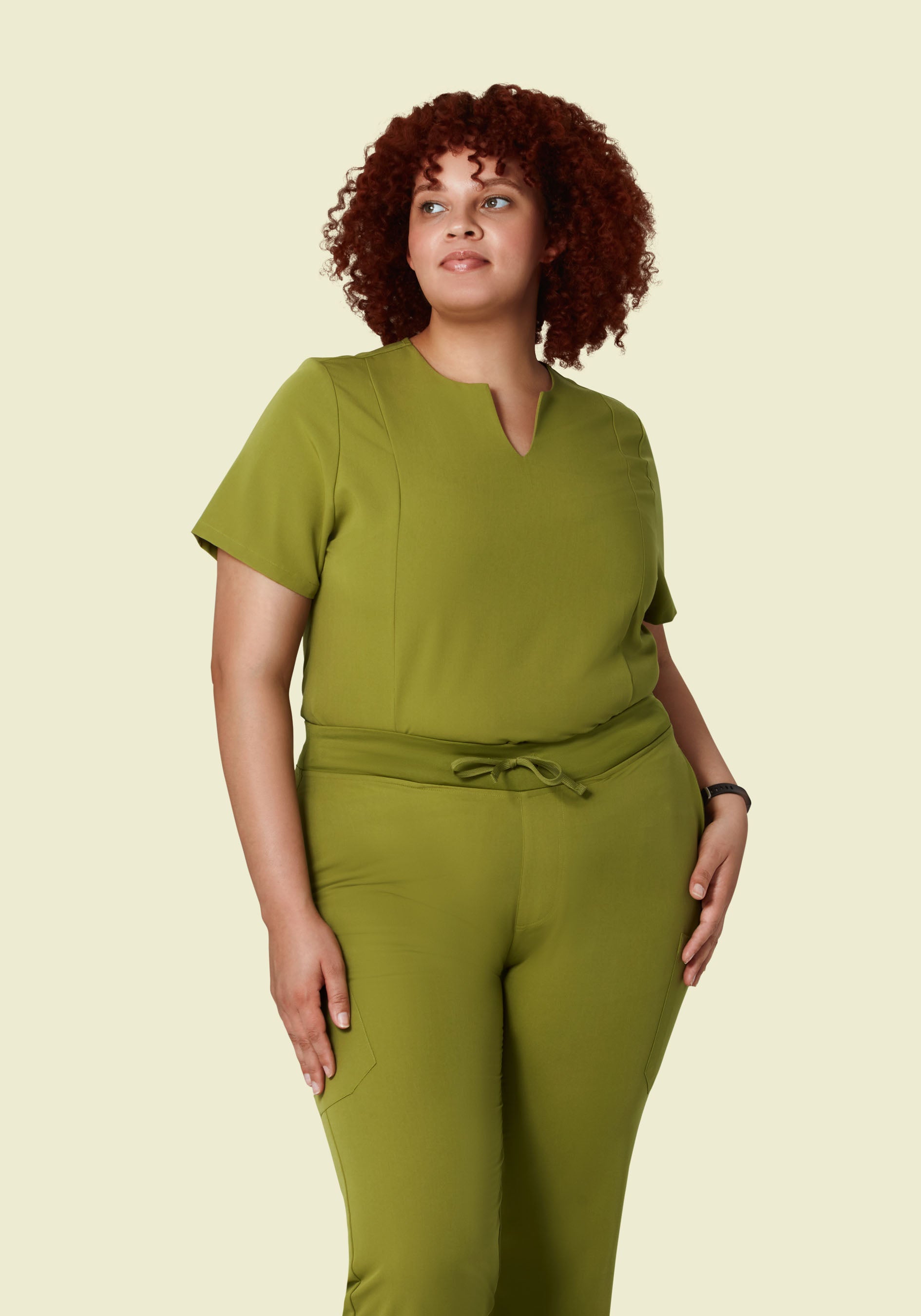 5 Pocket Notch Neck Top Avocado