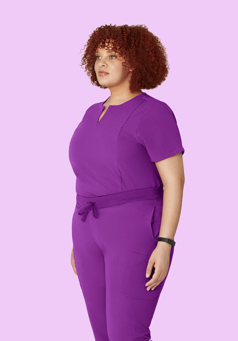 5 Pocket Notch Neck Top Cyber Grape