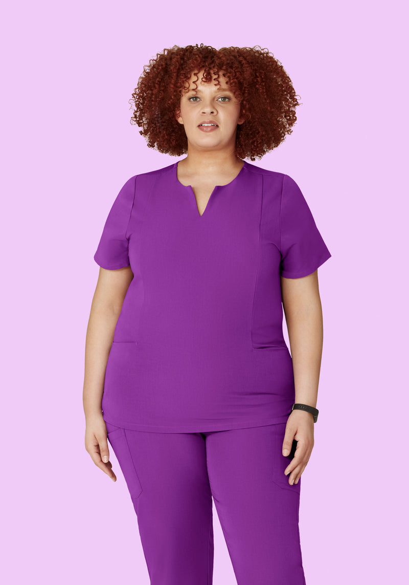 5 Pocket Notch Neck Top Cyber Grape