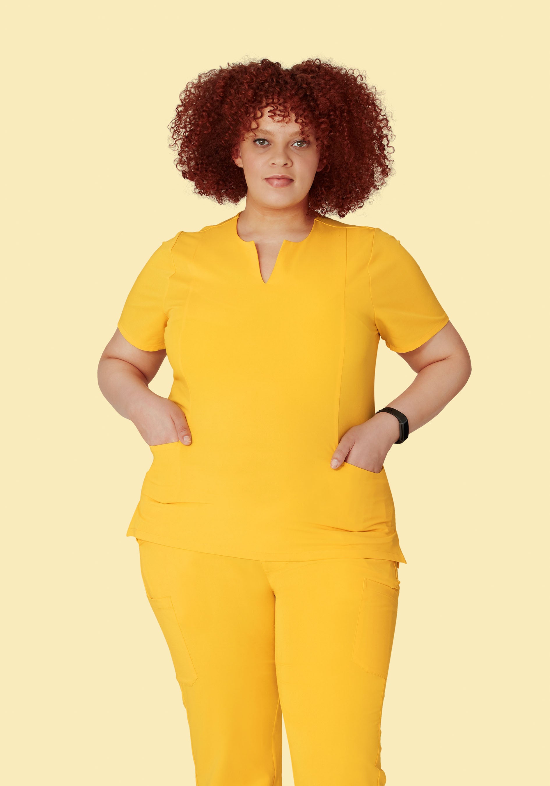 5 Pocket Notch Neck Top Daffodil