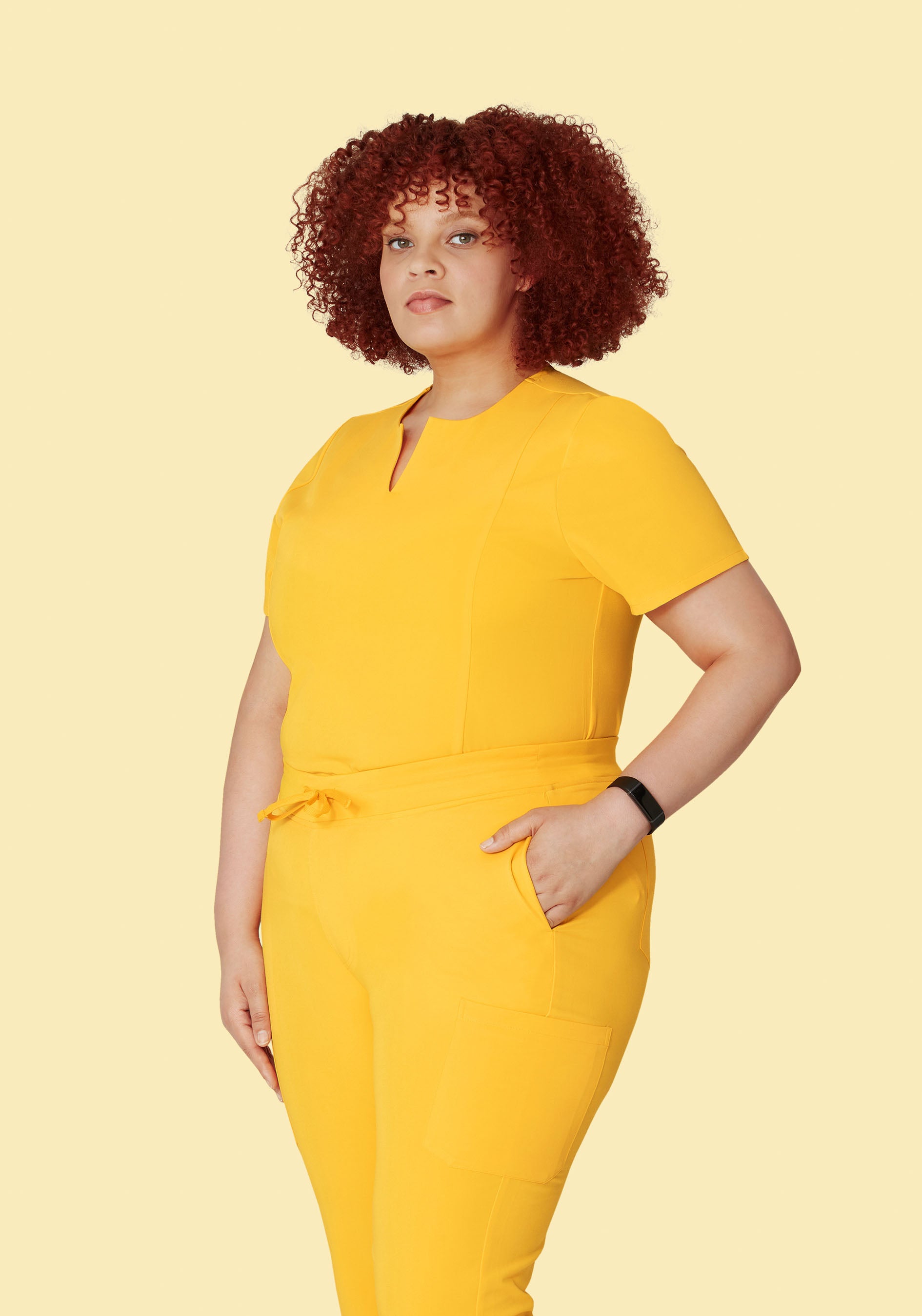 5 Pocket Notch Neck Top Daffodil