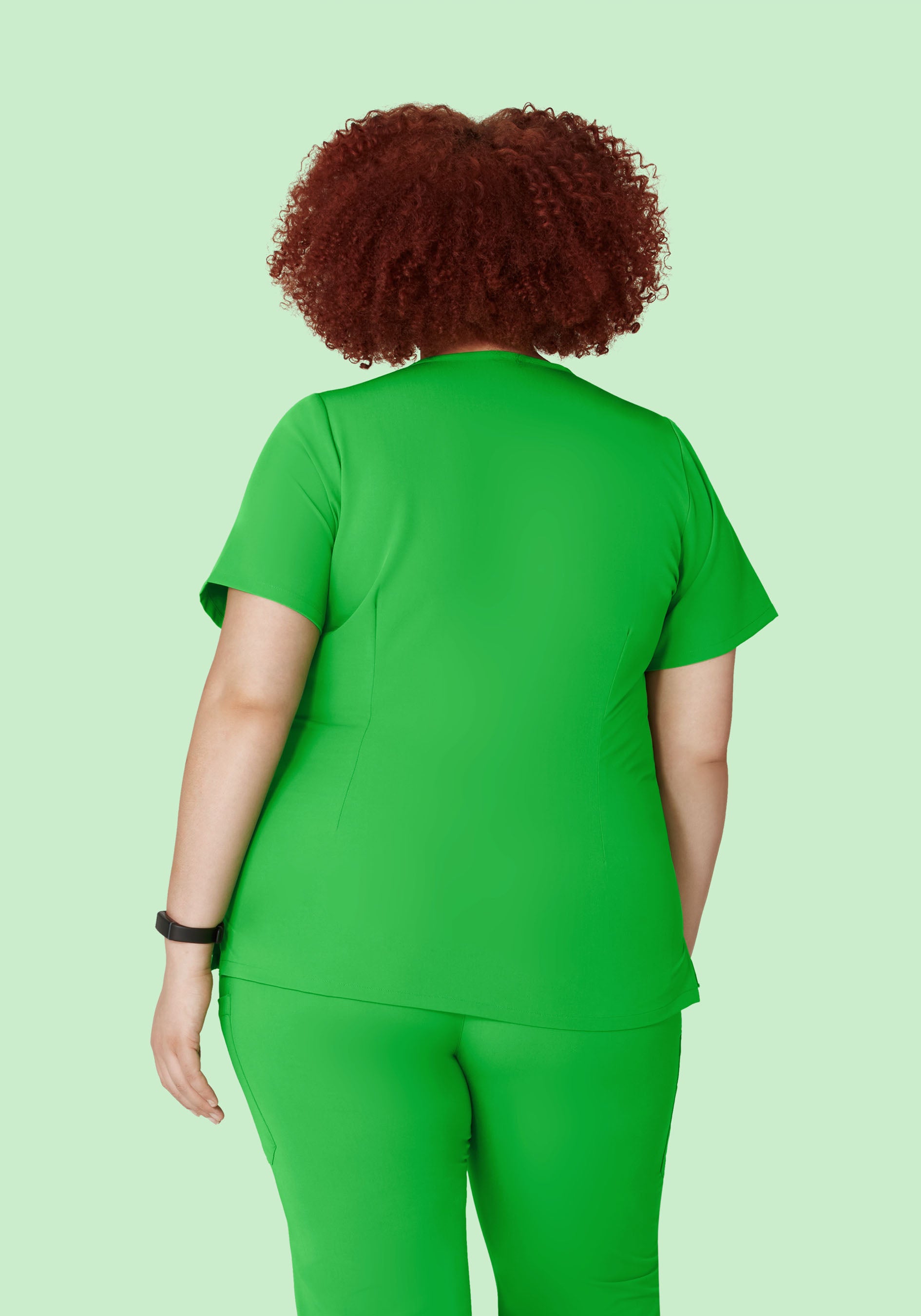 5 Pocket Notch Neck Top Kelly Green