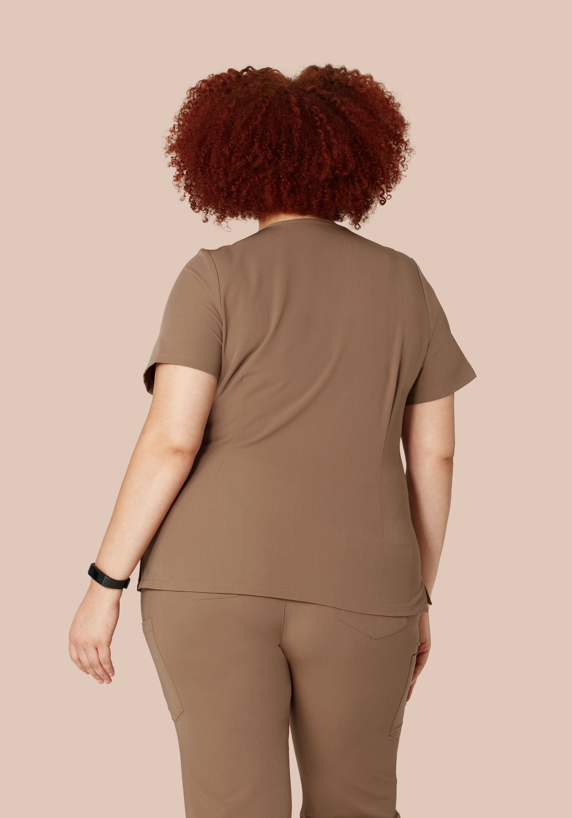 5 Pocket Notch Neck Top Mocha