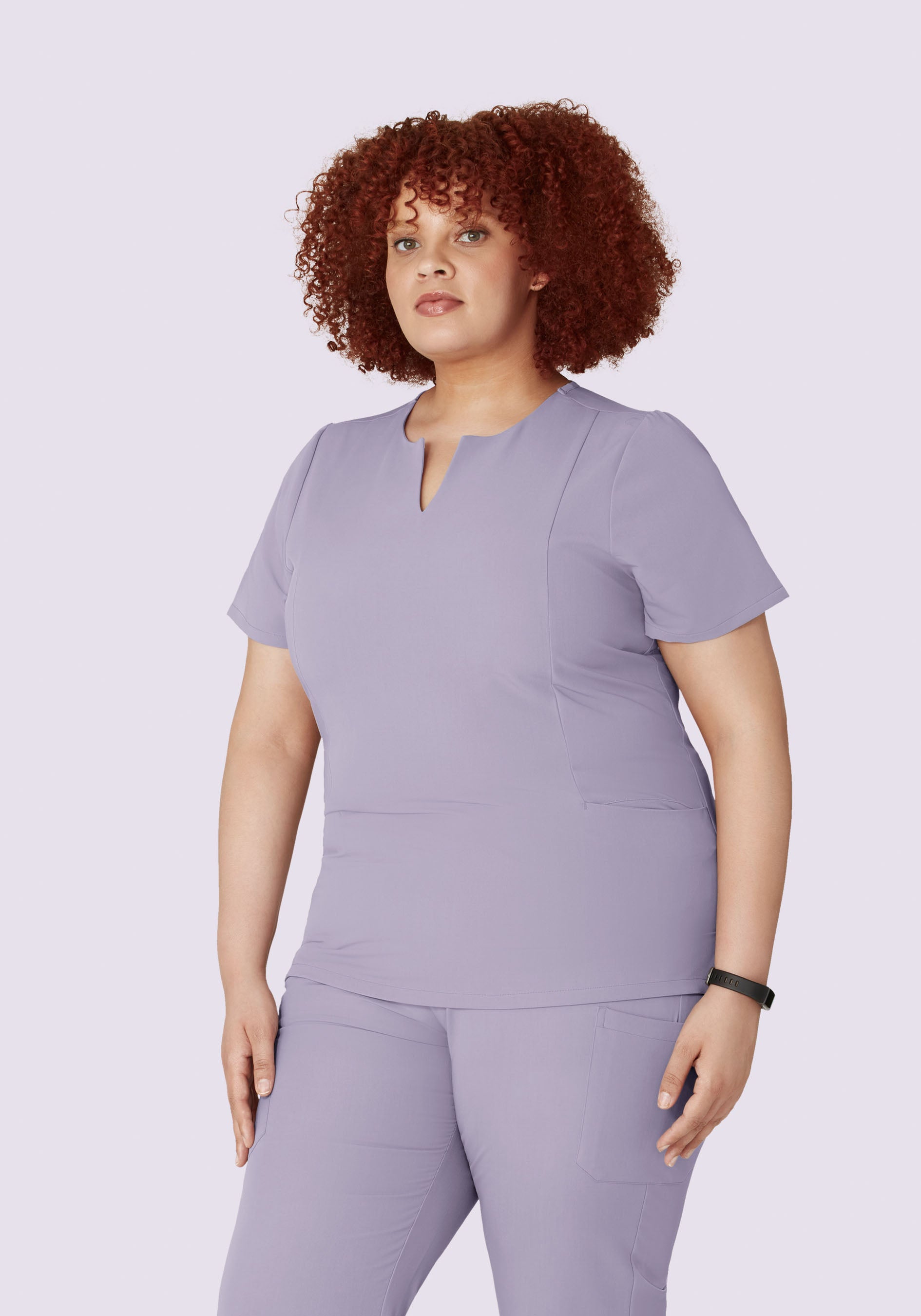 5 Pocket Notch Neck Top Ube