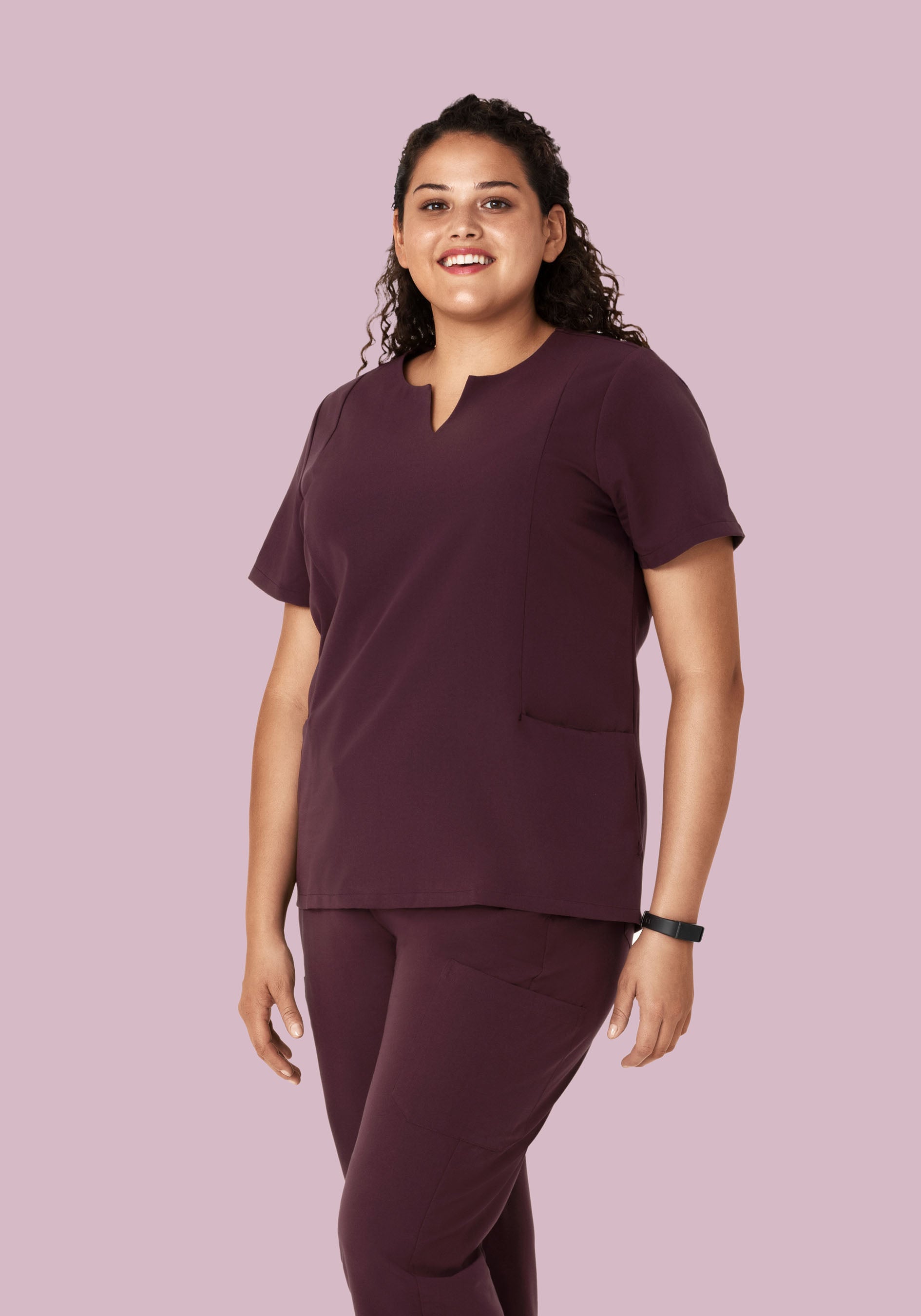 5 Pocket Notch Neck Top Merlot