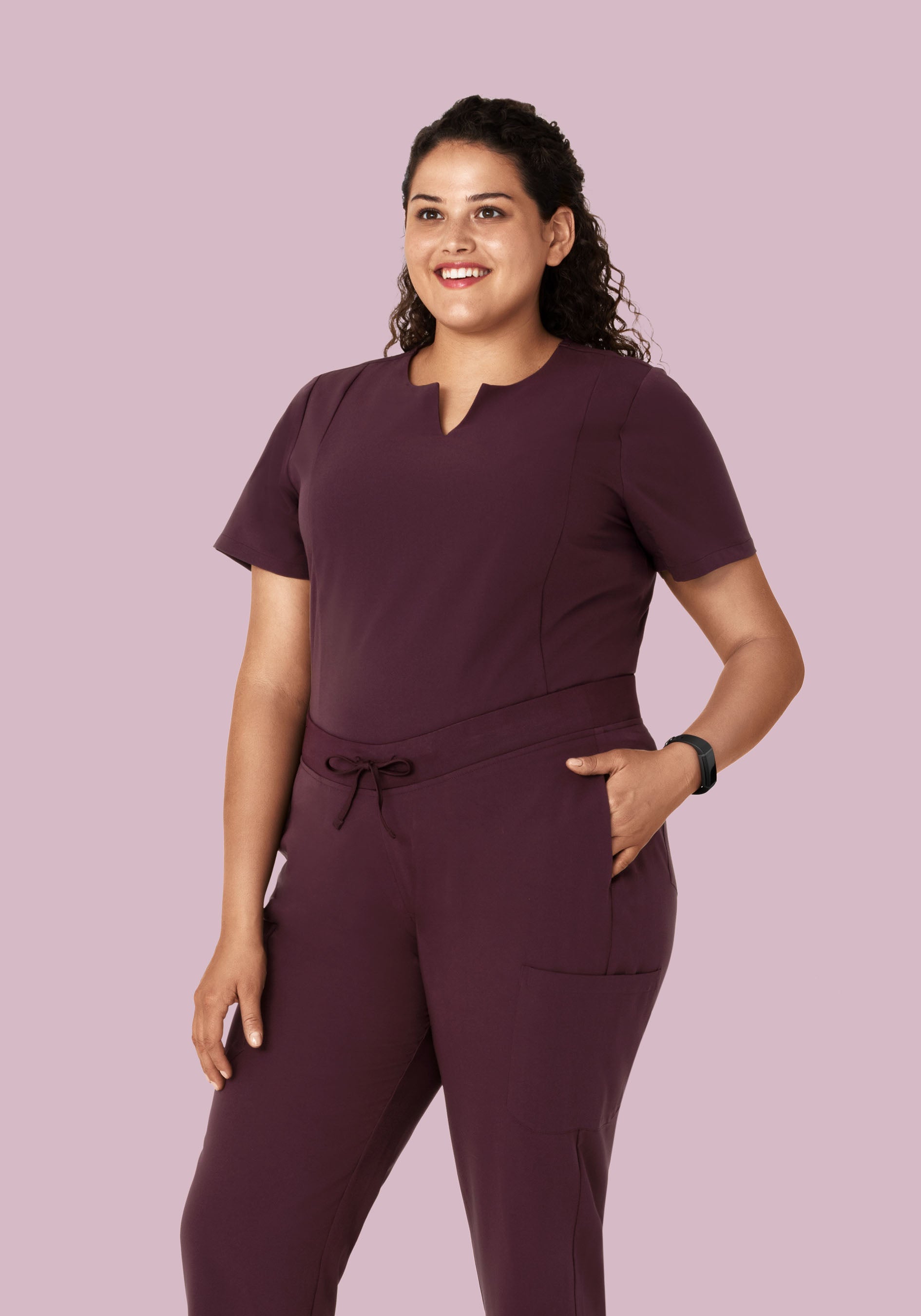 5 Pocket Notch Neck Top Merlot
