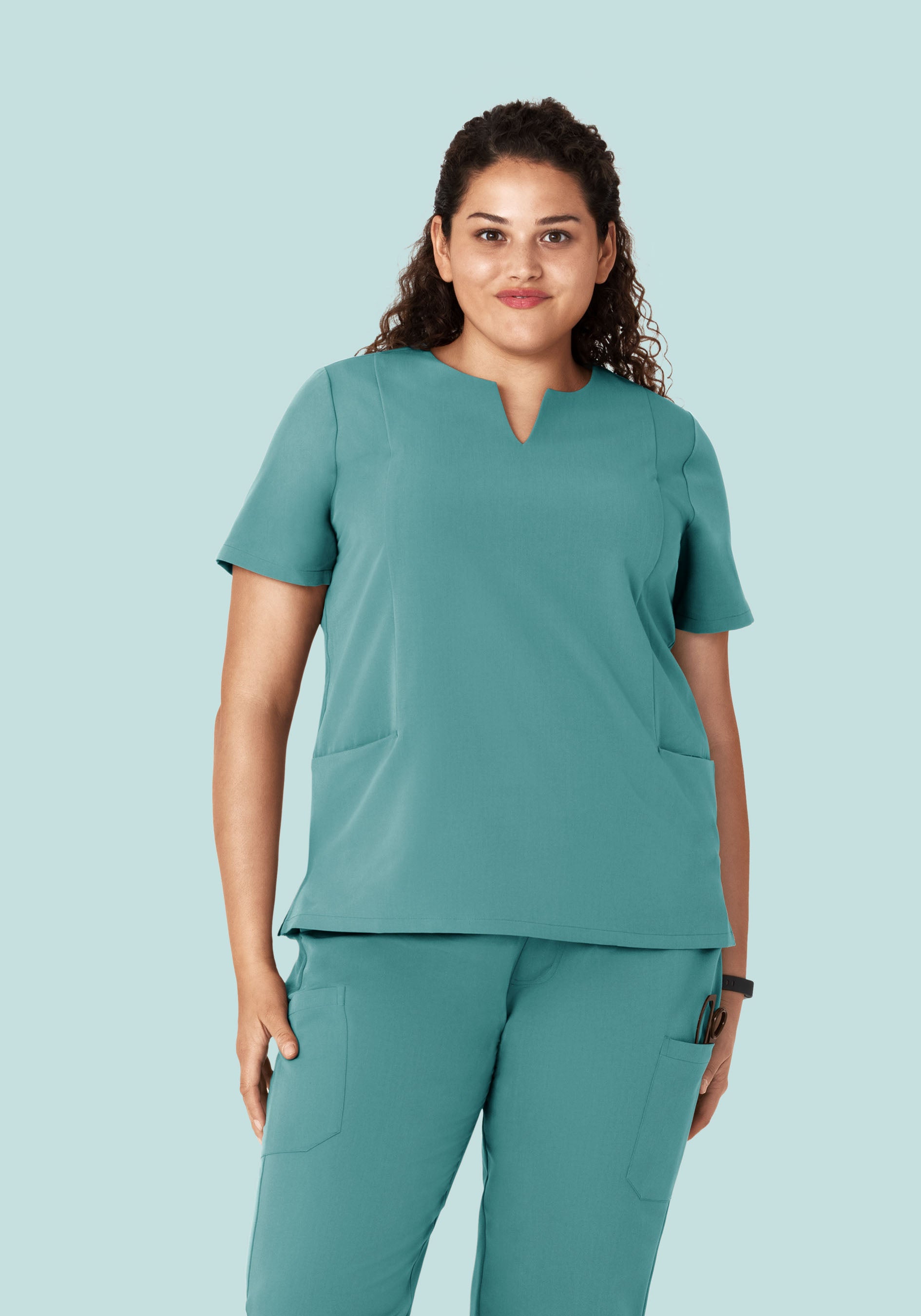 5 Pocket Notch Neck Top Oasis