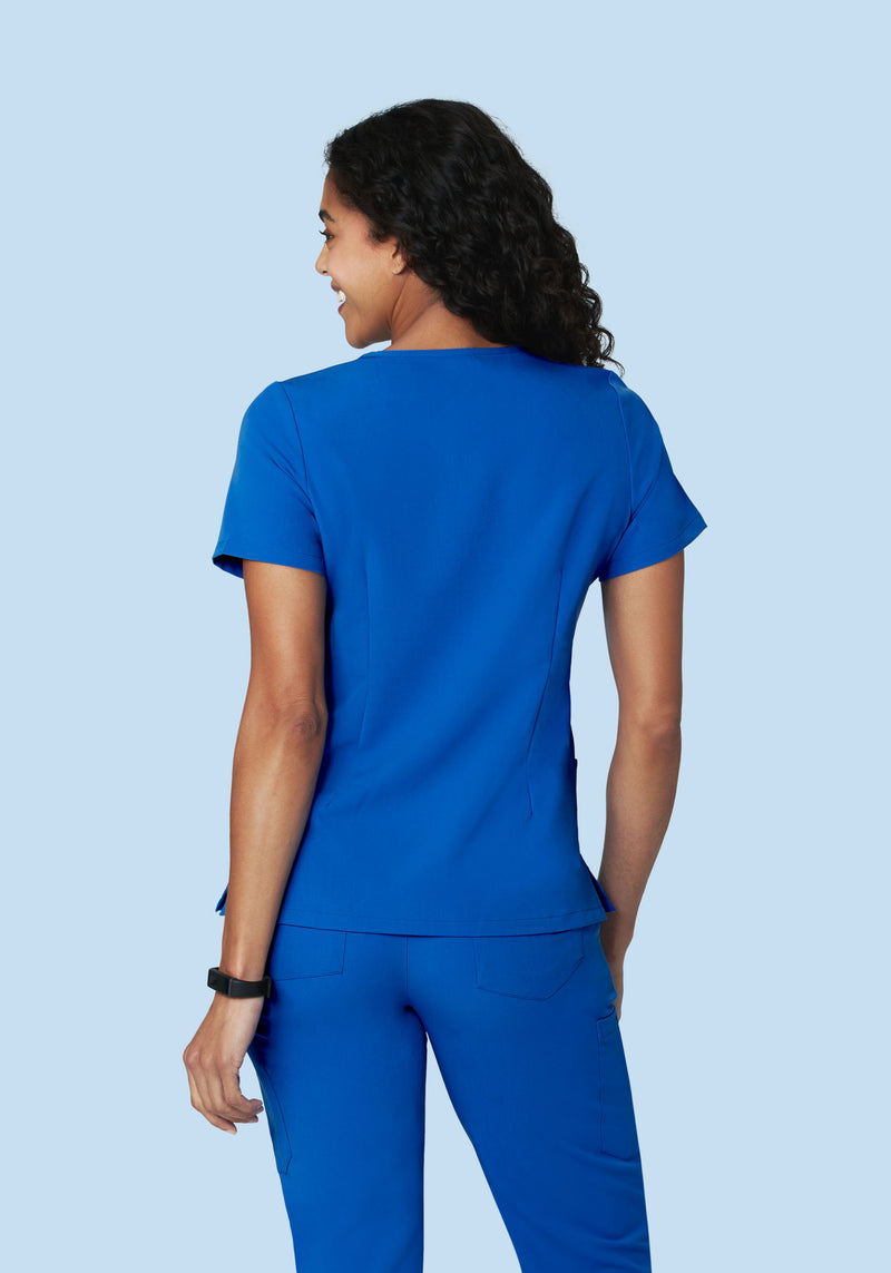 5 Pocket Notch Neck Top Cobalt