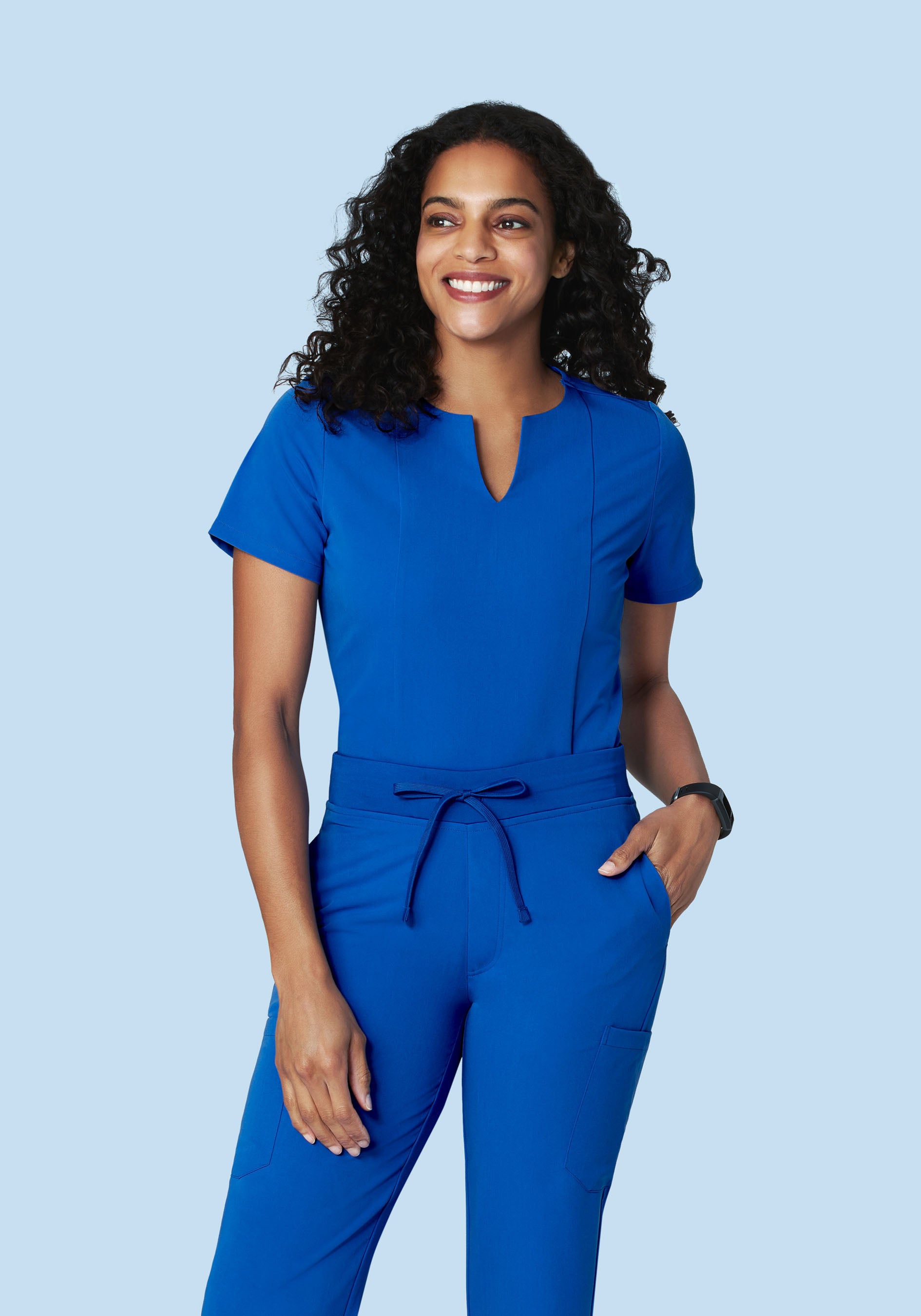 Women's Notch Neck Scrub Top - Cobalt | Mandala Scrubs