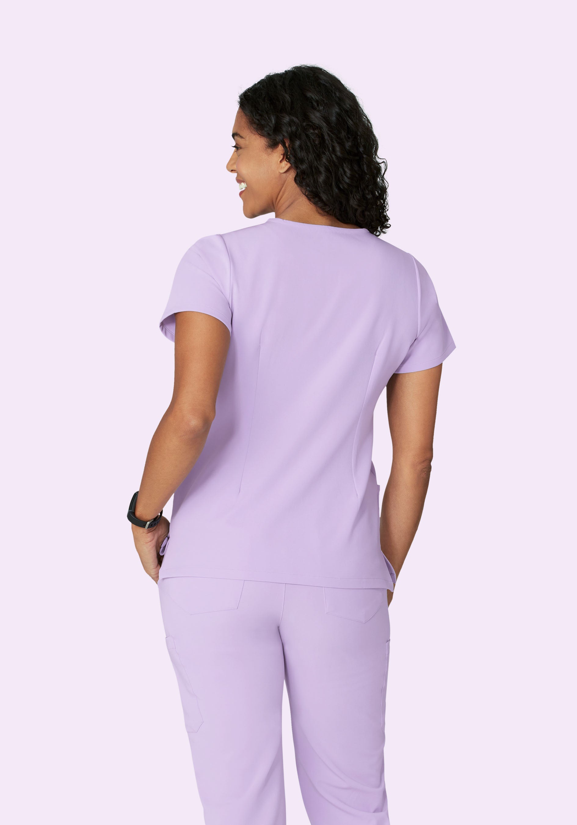 5 Pocket Notch Neck Top Cool Lavender