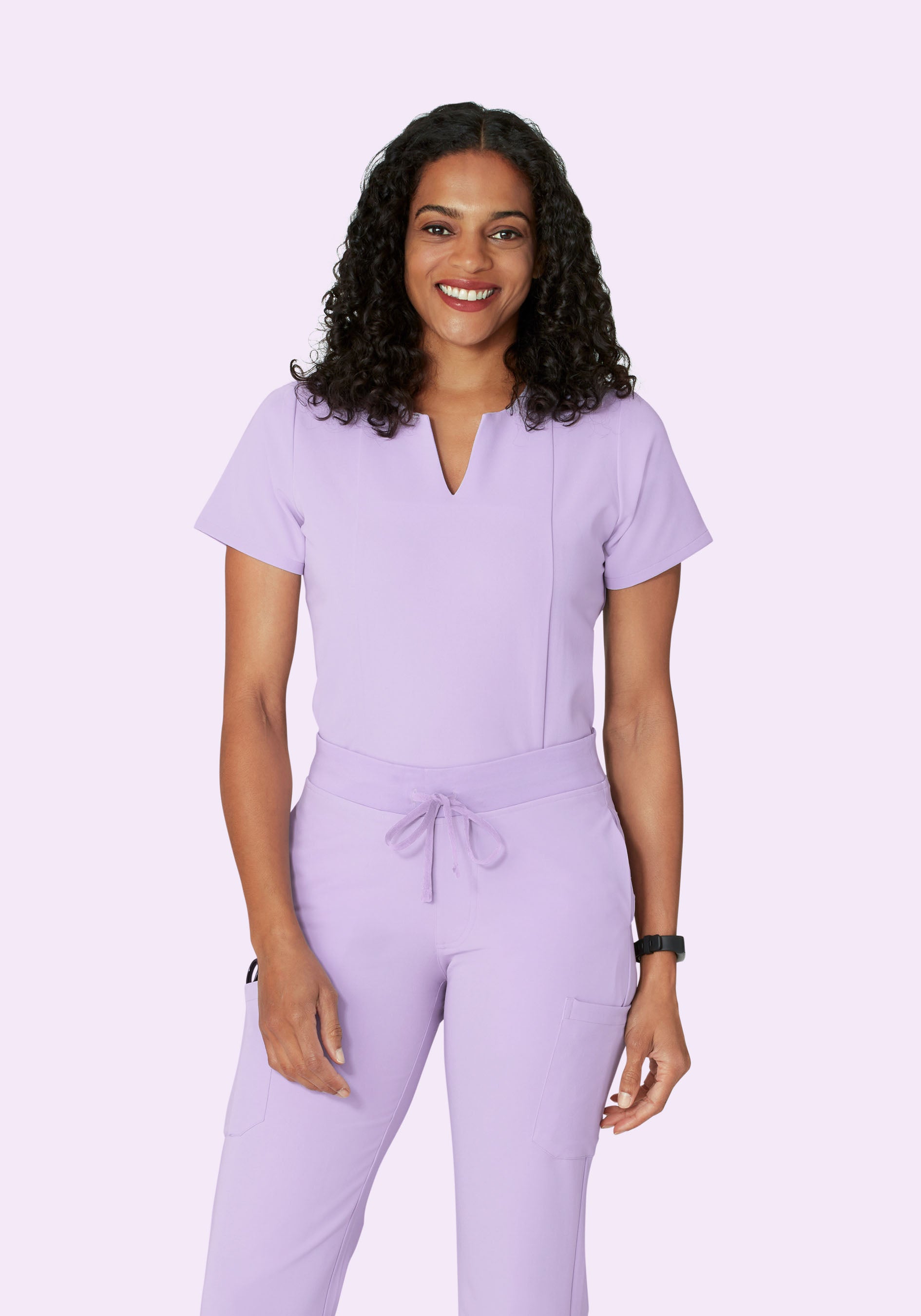 Women's Notch Neck Scrub Top - Cool Lavender | Mandala Scrubs