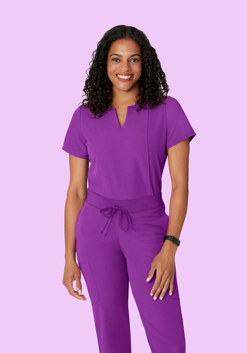 5 Pocket Notch Neck Top Cyber Grape