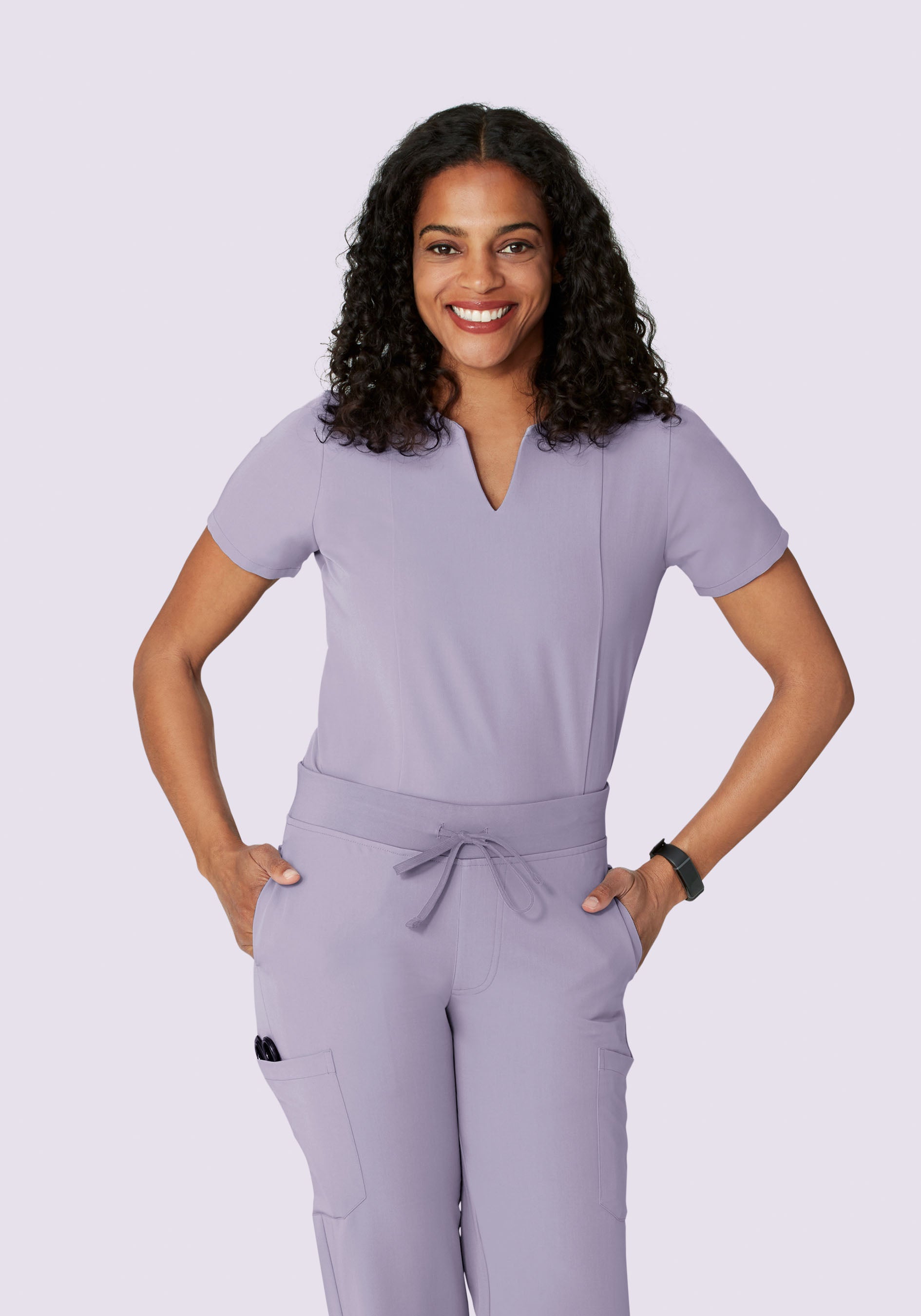 5 Pocket Notch Neck Top Ube