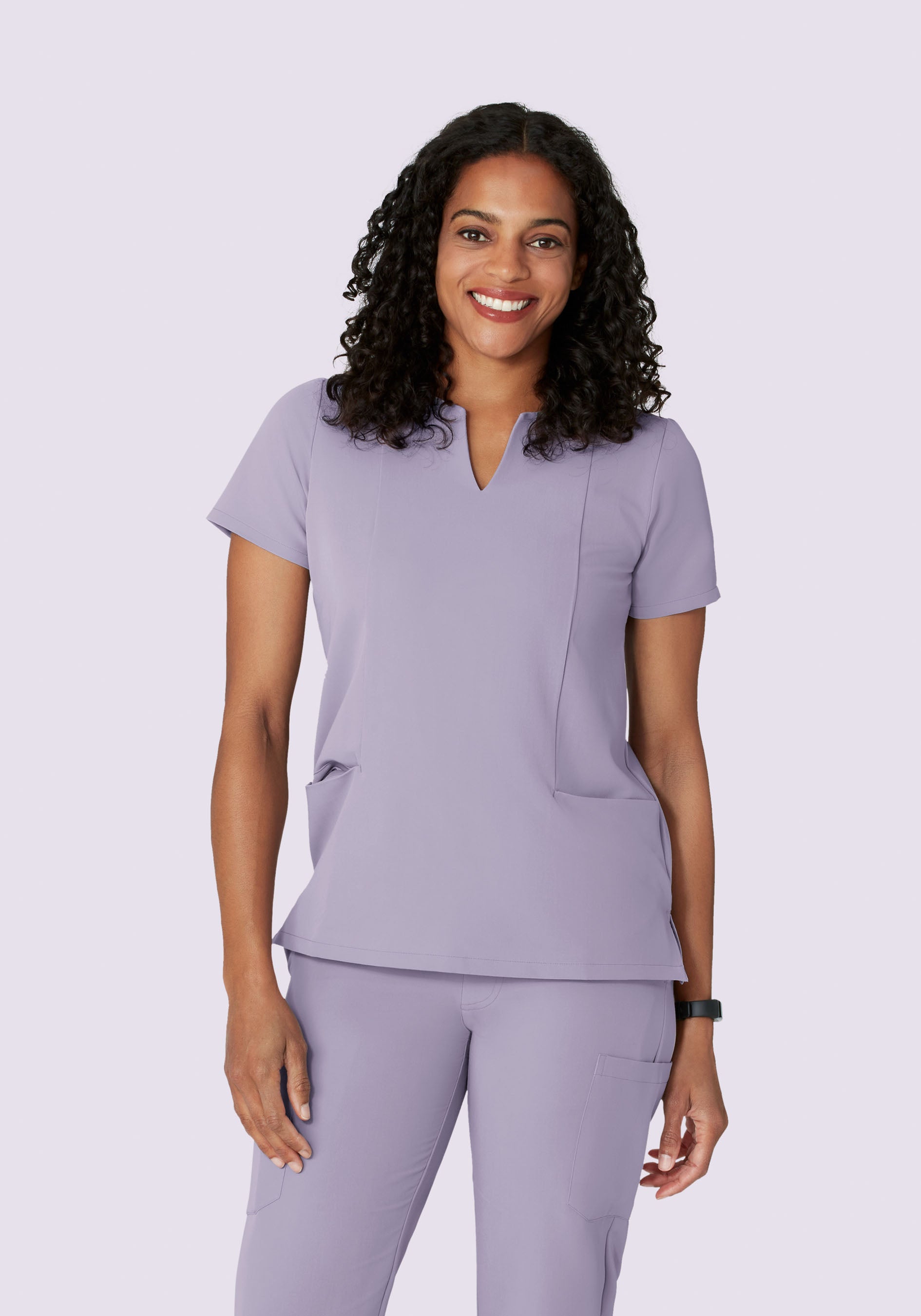 5 Pocket Notch Neck Top Ube