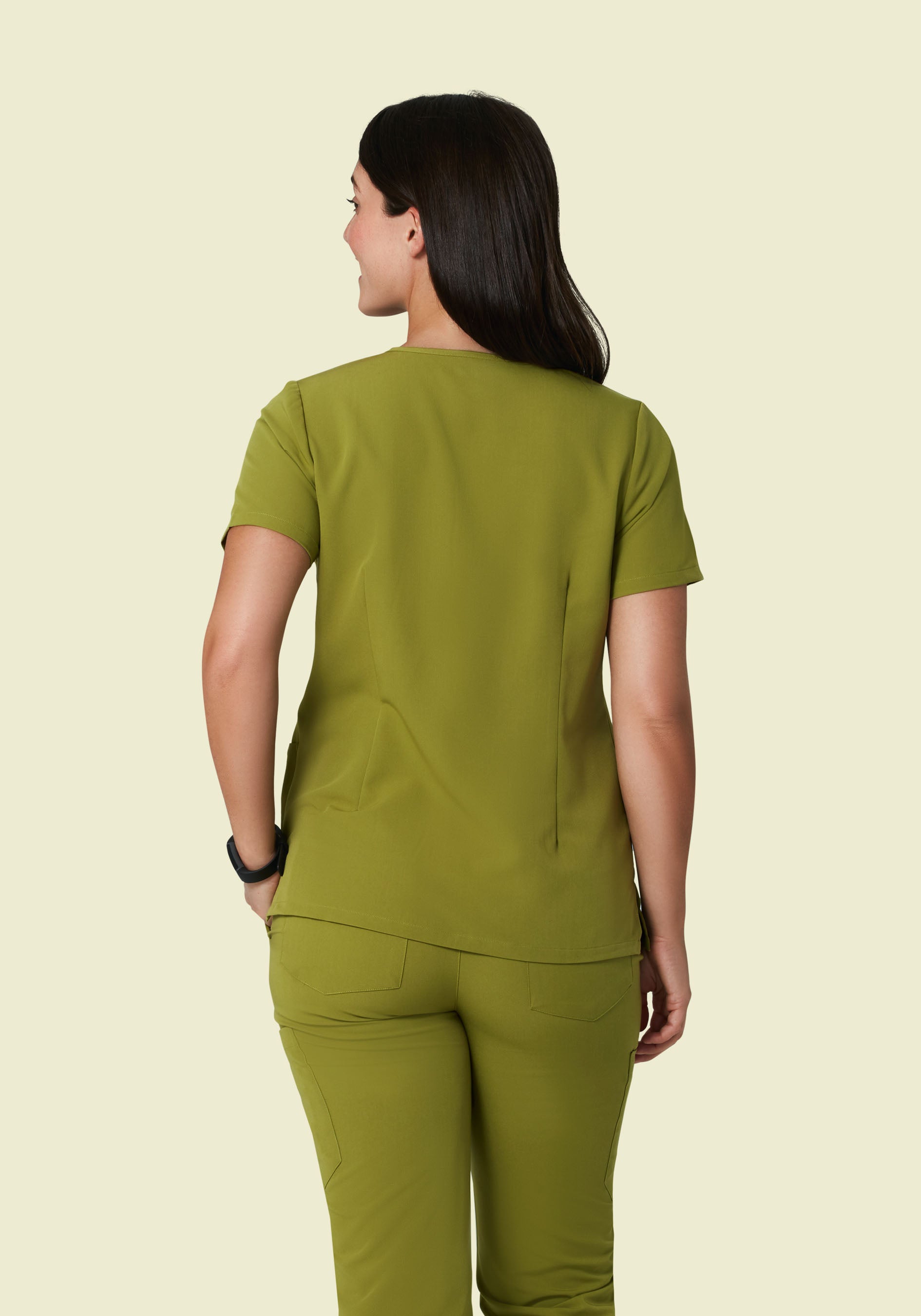 5 Pocket Notch Neck Top Avocado