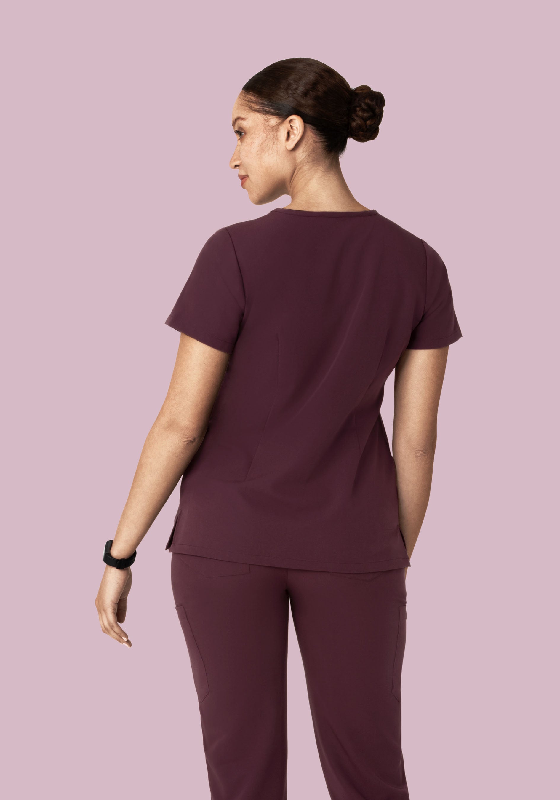 5 Pocket Notch Neck Top Merlot