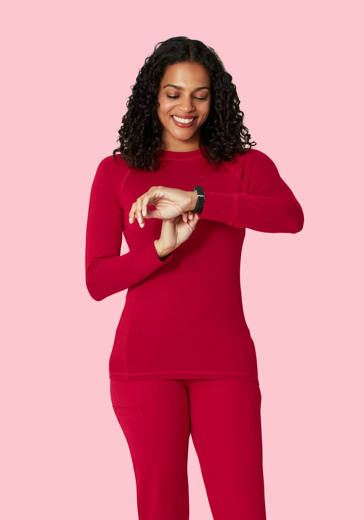 Women's Underscrub Base Layer Scrub Top - Crimson | Mandala Scrubs