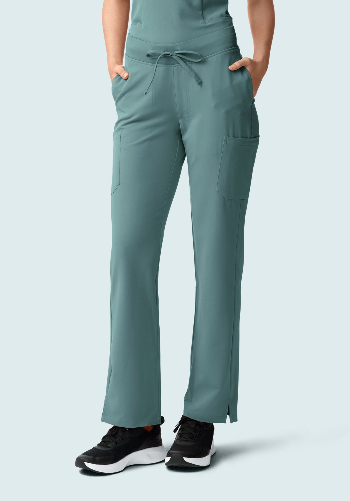 Women's Mid-Rise Straight Leg Cargo Scrub Pants - Marina | Mandala Scrubs