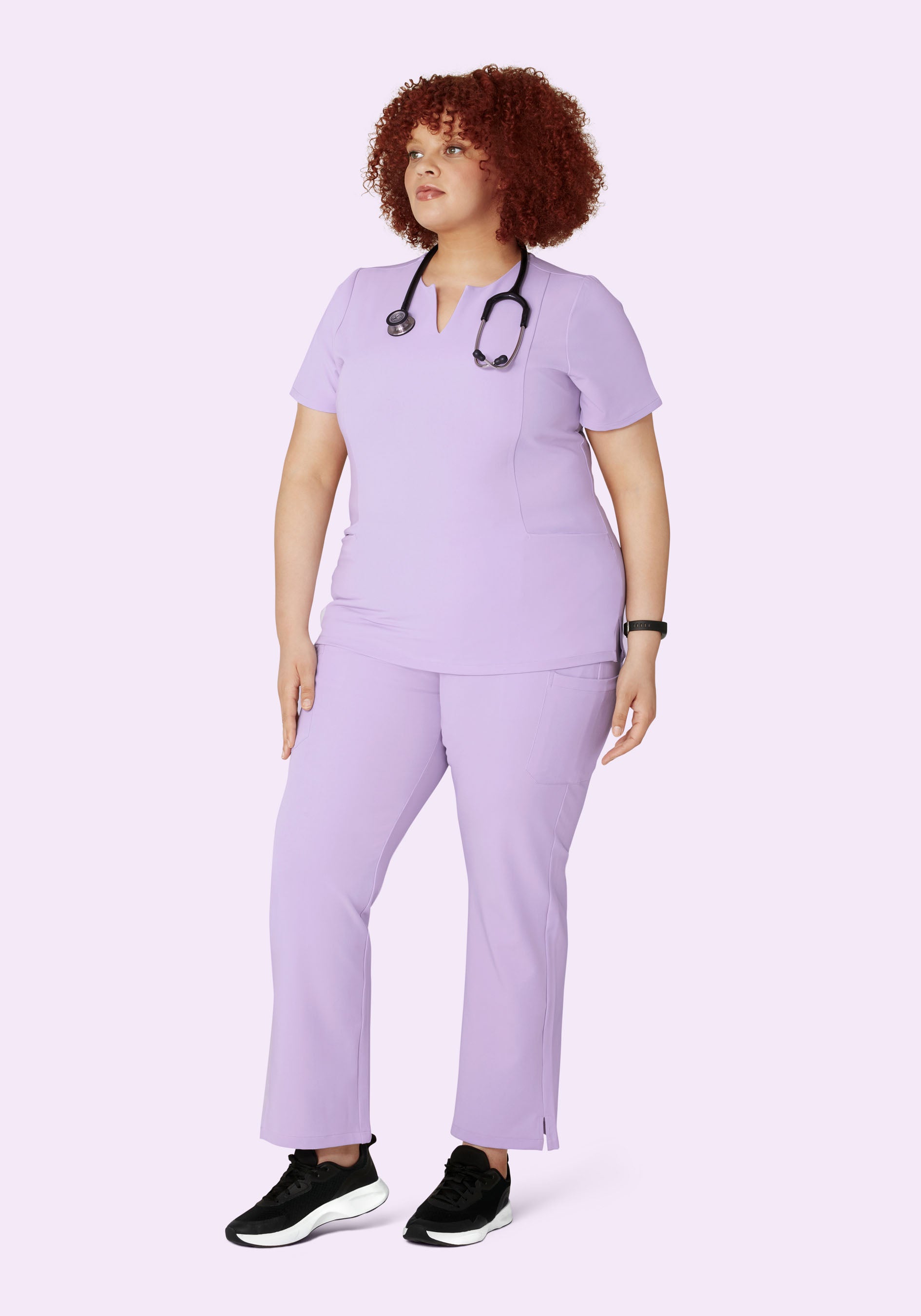 5 Pocket Notch Neck Top Cool Lavender