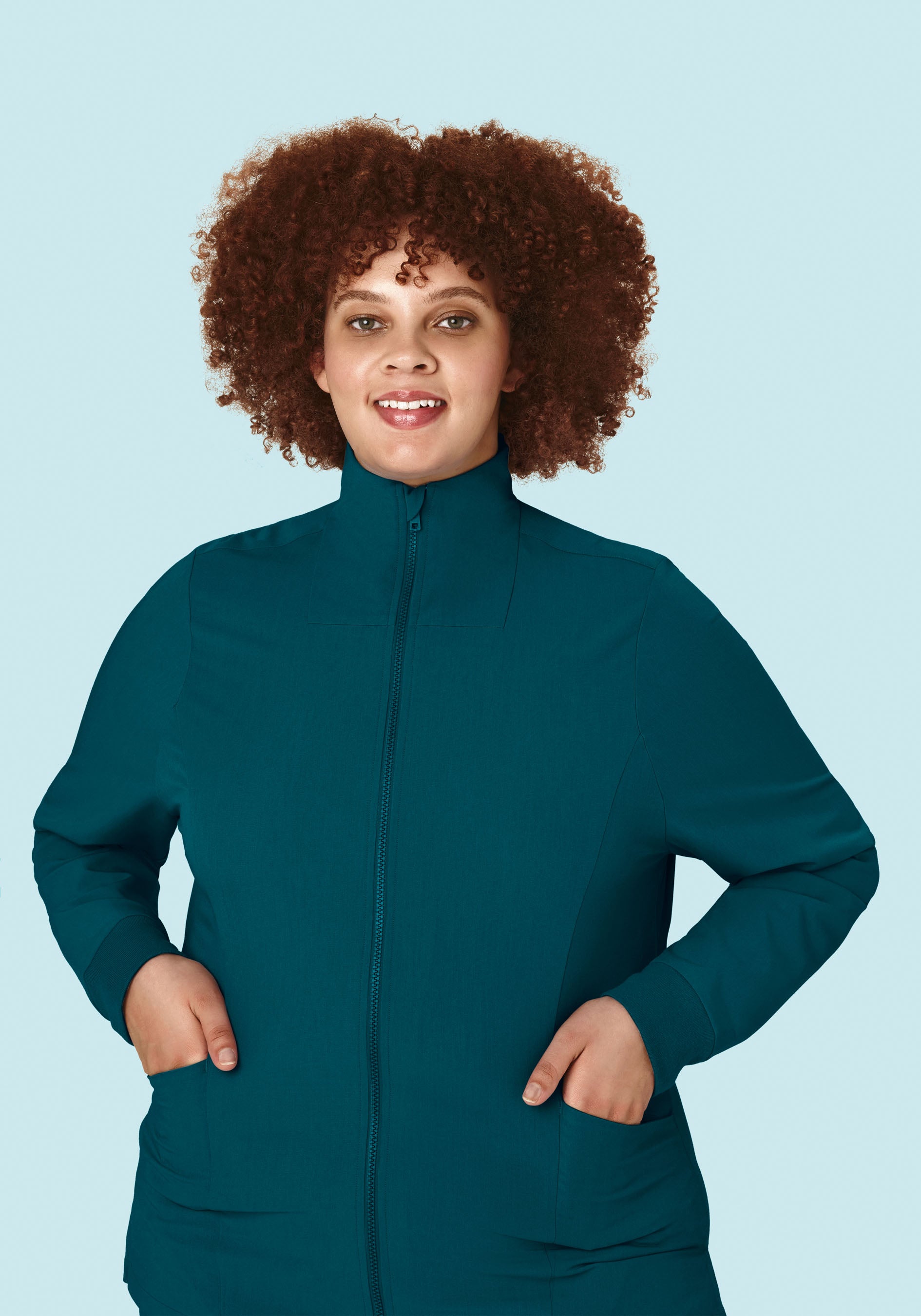 Women's Modern Scrub Jacket Caribbean Blue