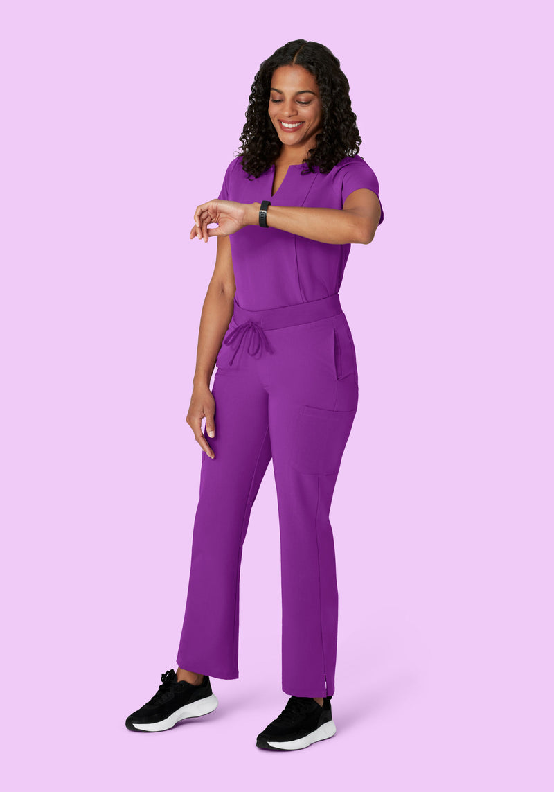 5 Pocket Notch Neck Top Cyber Grape