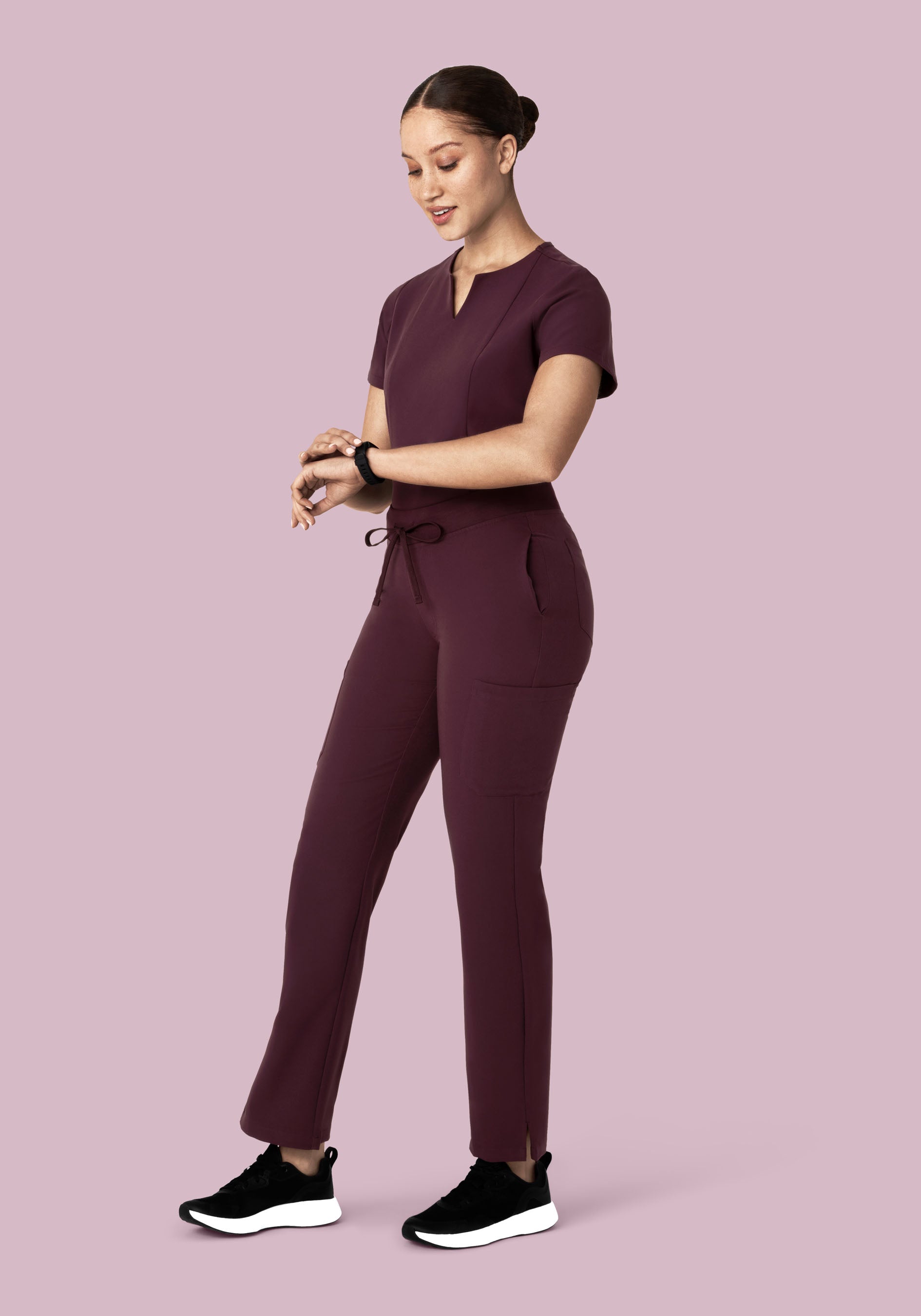 5 Pocket Notch Neck Top Merlot