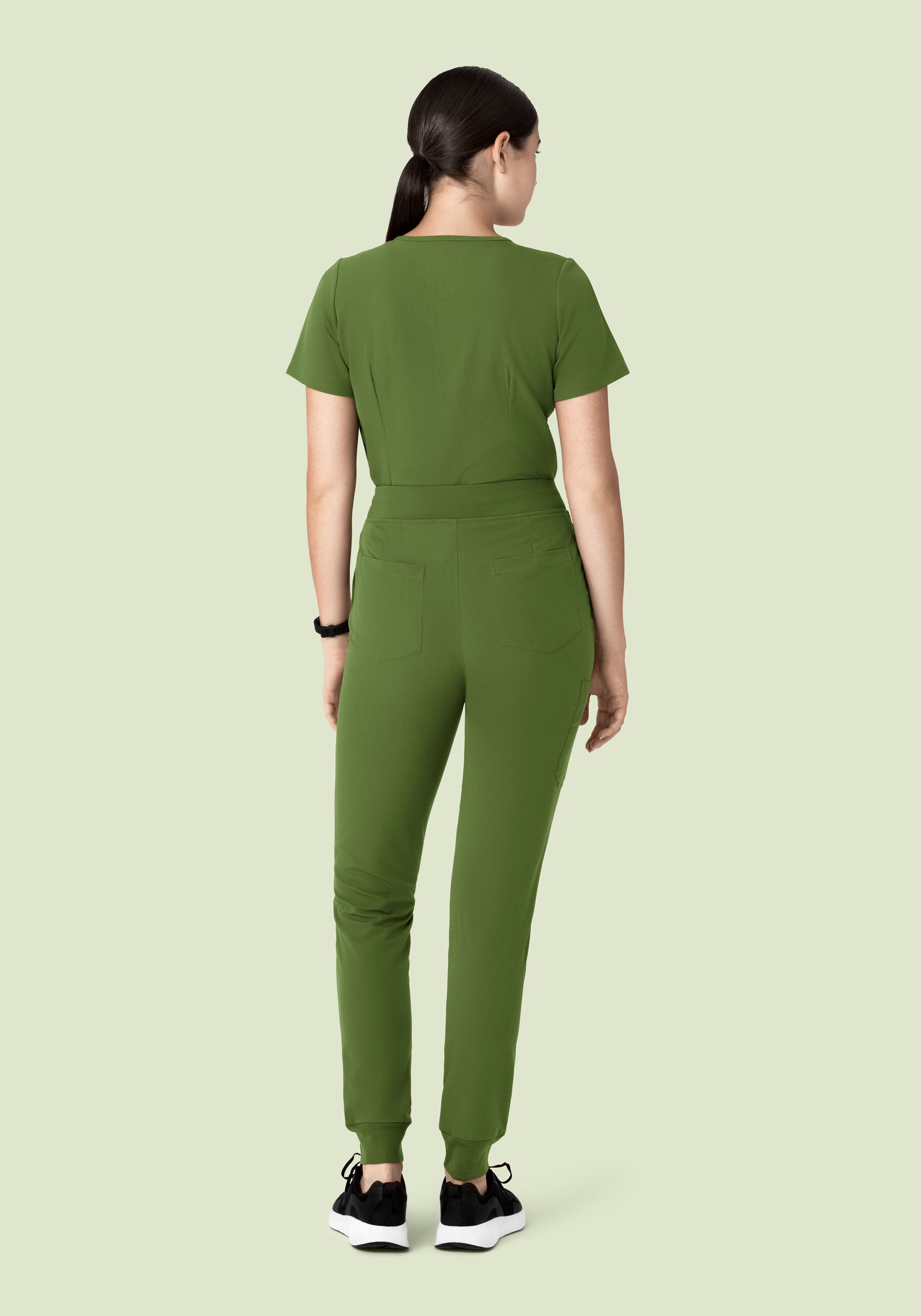 5 Pocket Notch Neck Top Moss