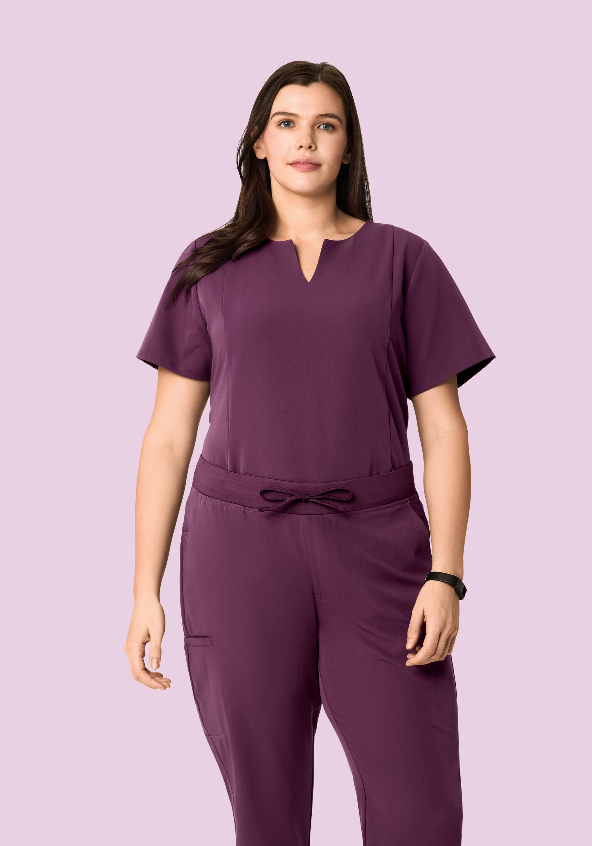 5 Pocket Notch Neck Top Bordeaux