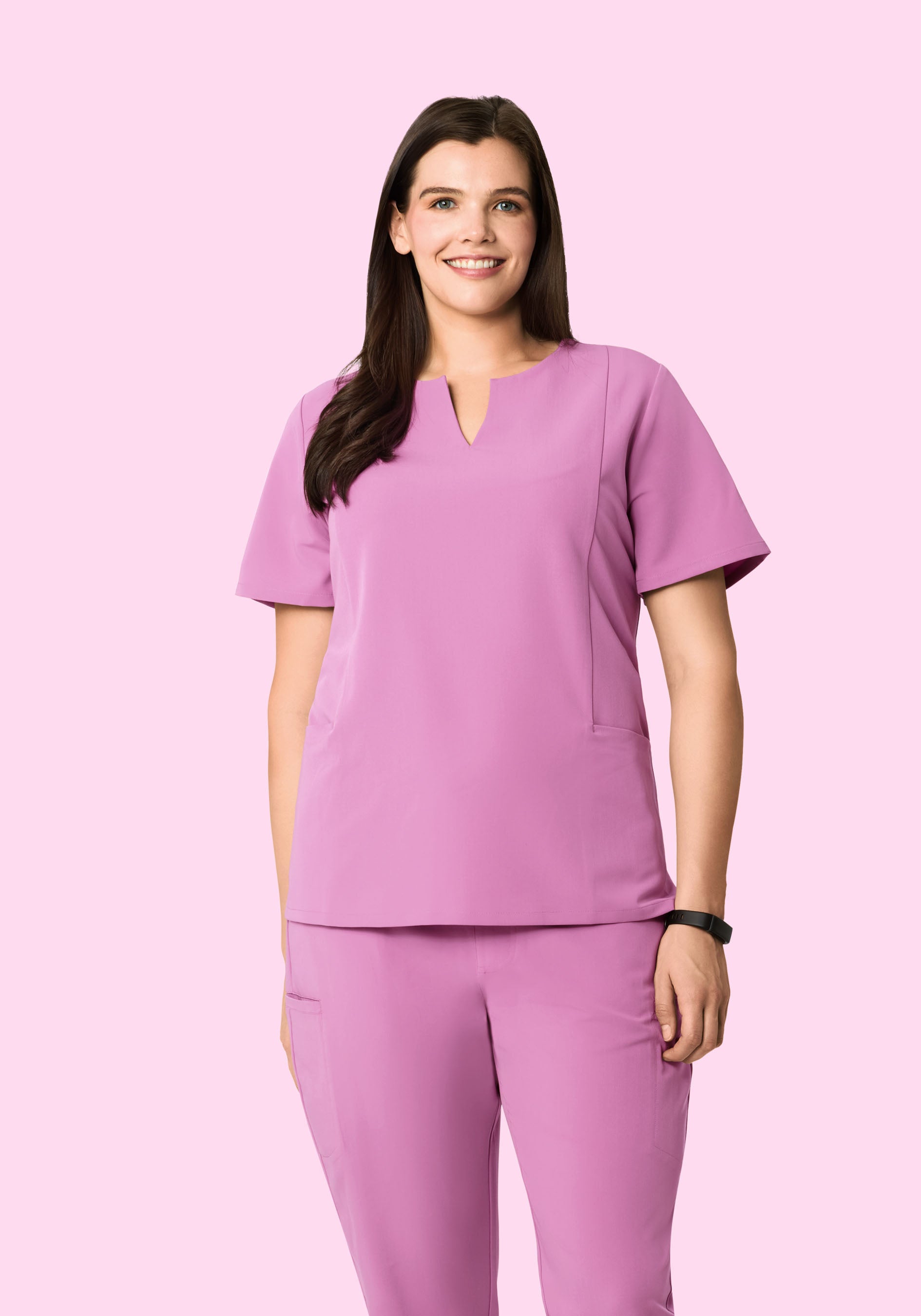 5 Pocket Notch Neck Top Mulberry
